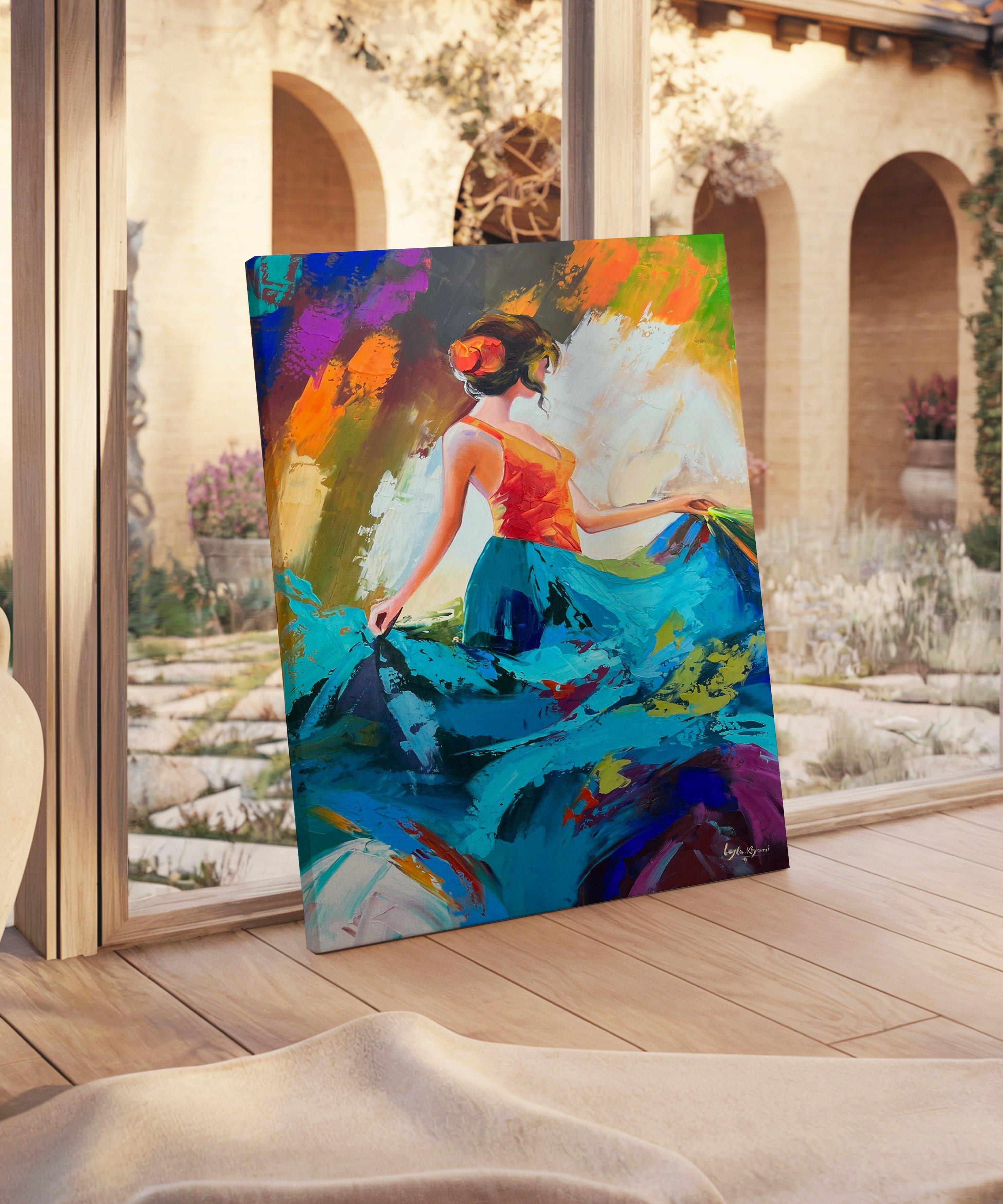 Dans Eden Renkler | Yağlı Boya Dokulu Canvas Baskı