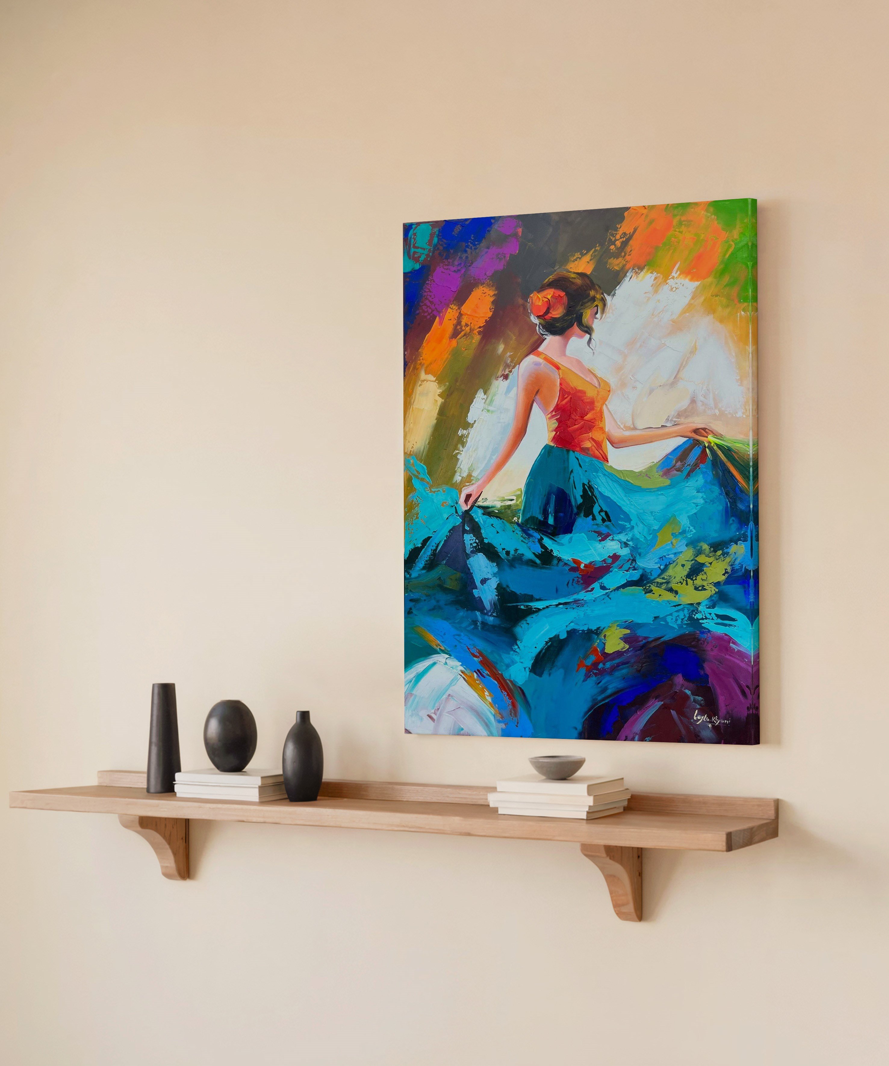 Dans Eden Renkler | Yağlı Boya Dokulu Canvas Baskı