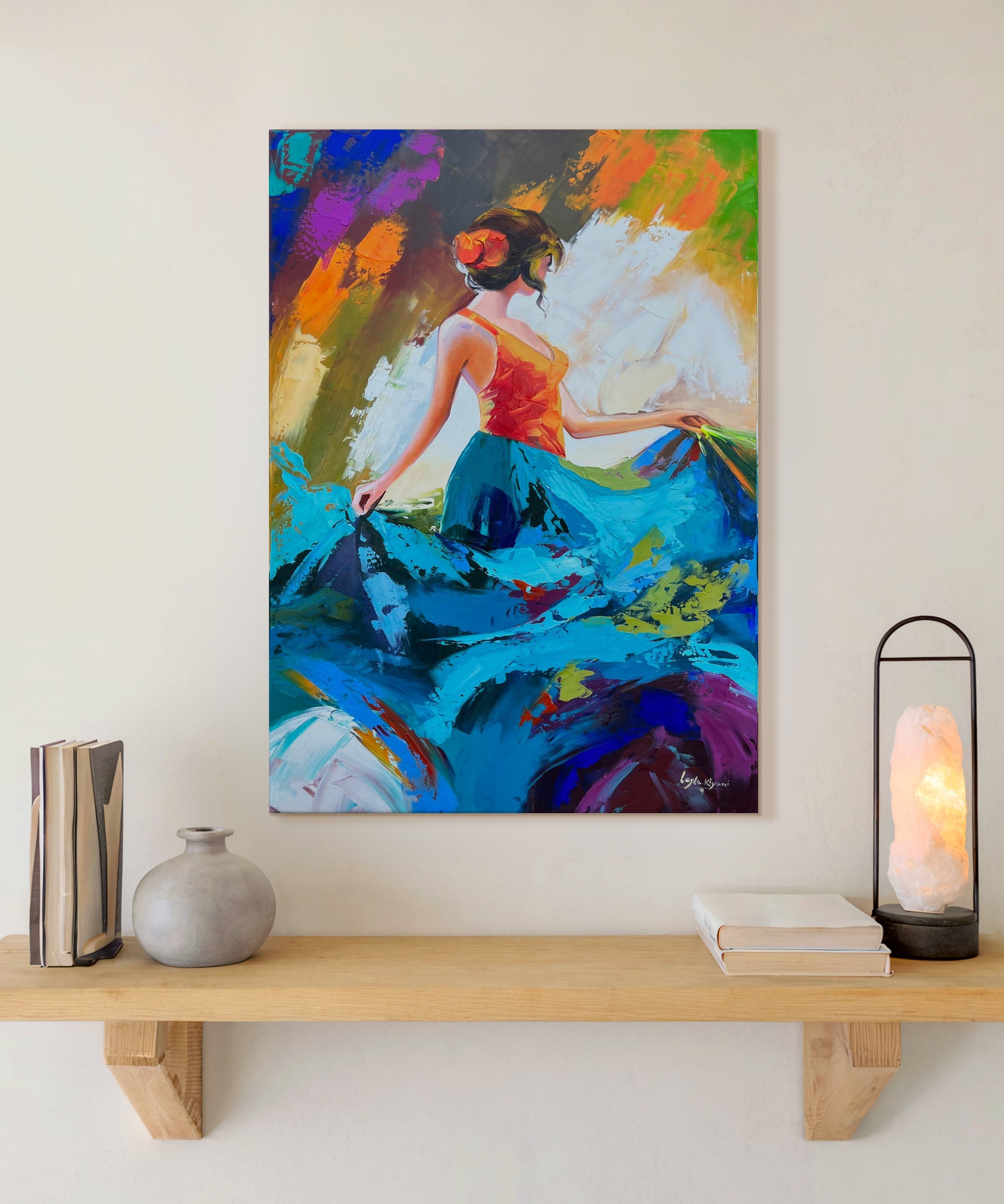 Dans Eden Renkler | Yağlı Boya Dokulu Canvas Baskı