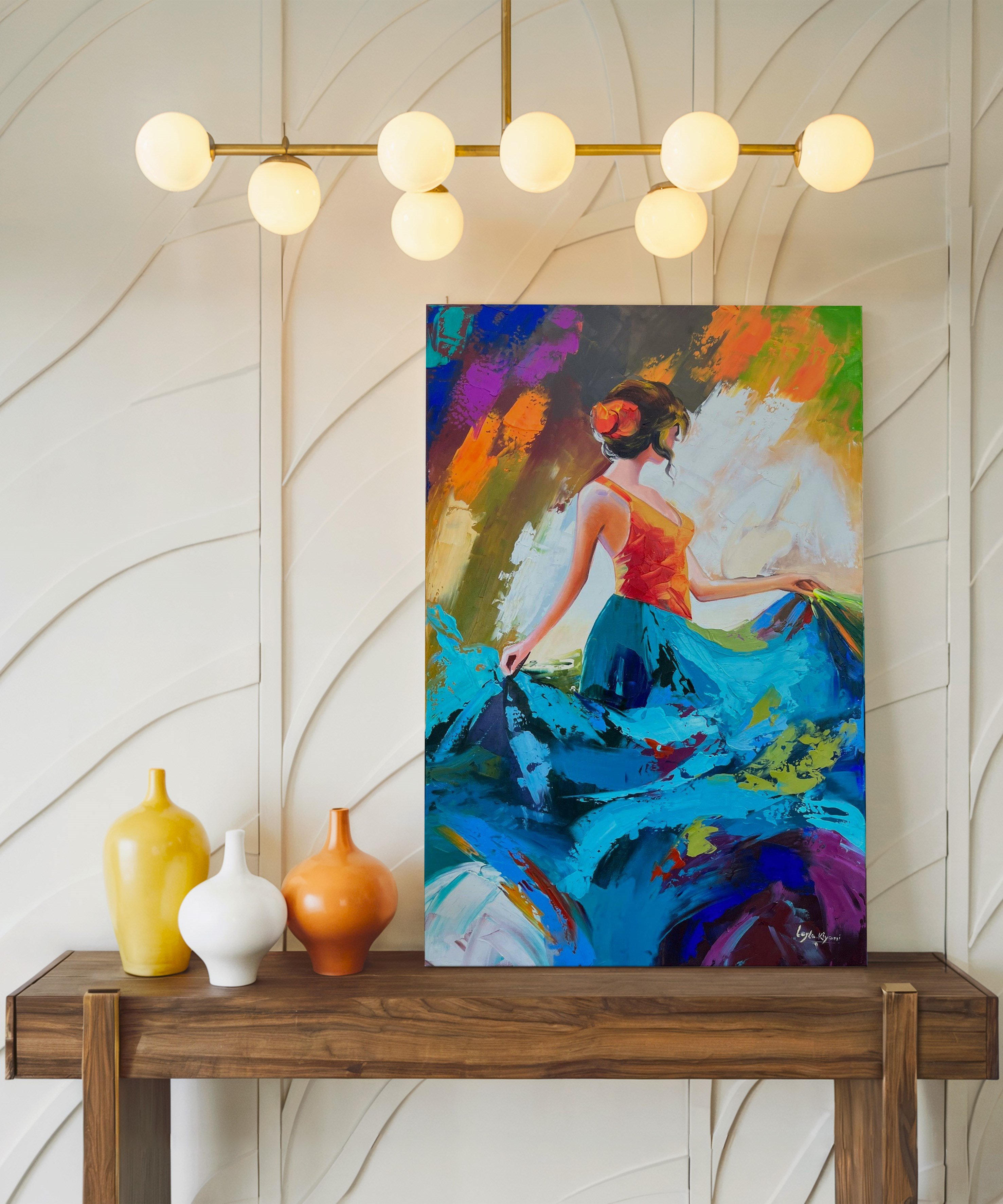 Dans Eden Renkler | Yağlı Boya Dokulu Canvas Baskı