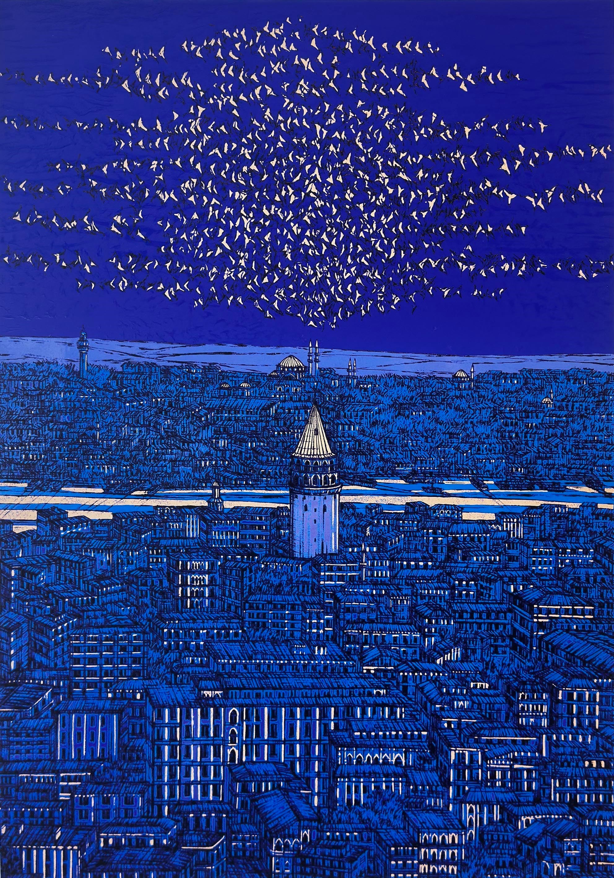 Derin İstanbul Galata ve Kuşlar 7/100  | DEVRİM ERBİL GICLÉE  BASKI