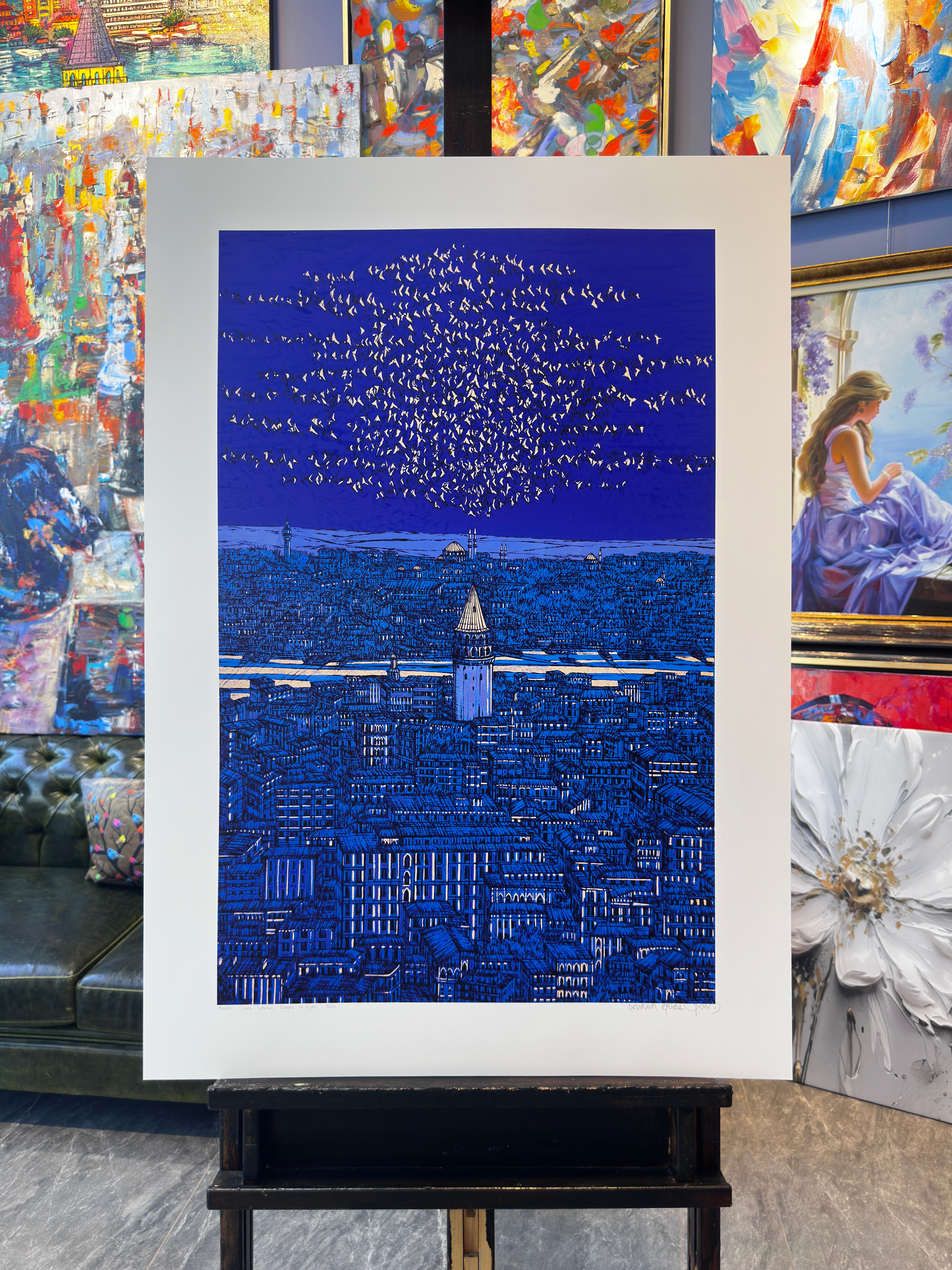Derin İstanbul Galata ve Kuşlar 7/100  | DEVRİM ERBİL GICLÉE  BASKI
