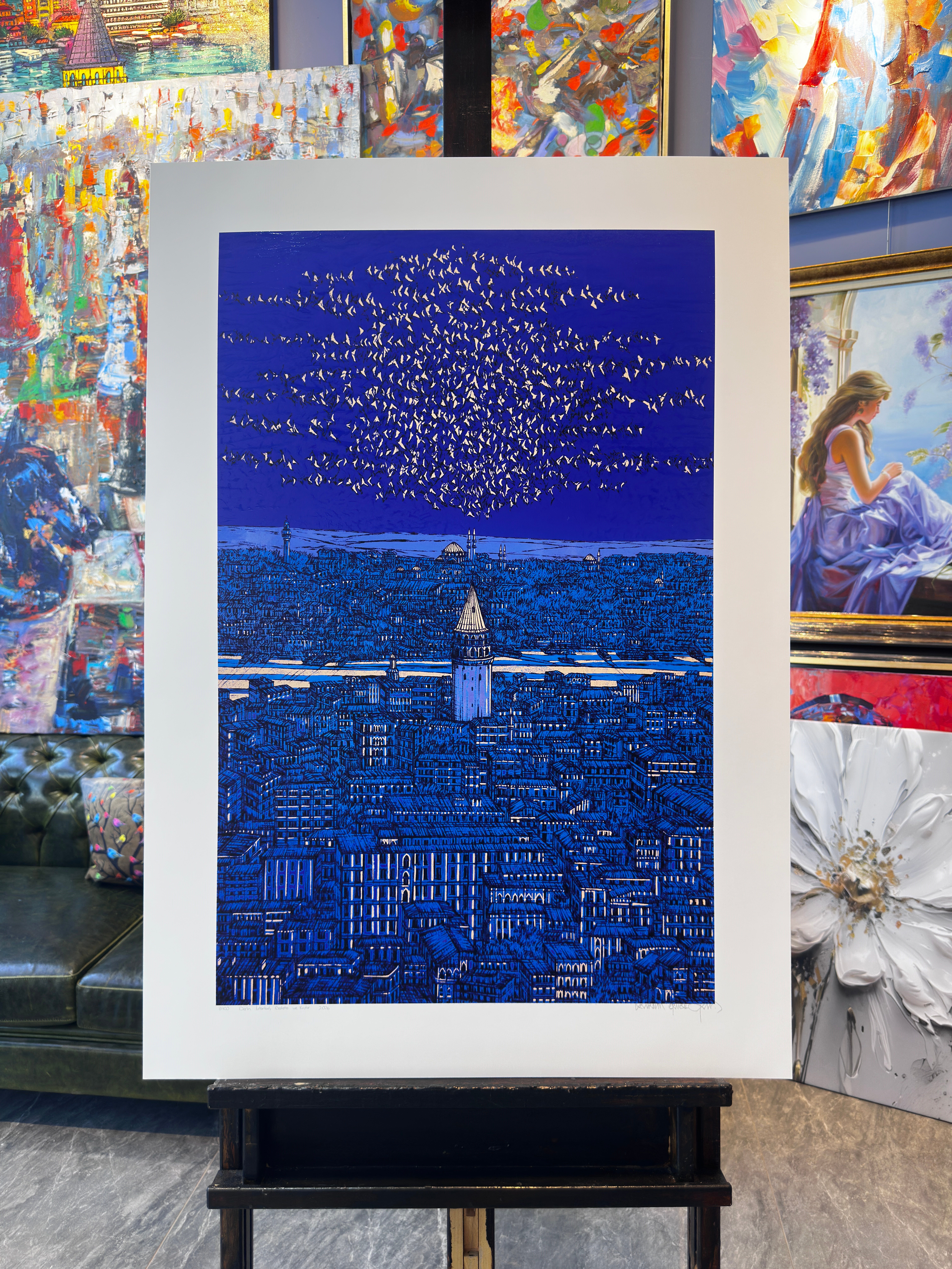 Derin İstanbul Galata ve Kuşlar 8/100  | DEVRİM ERBİL GICLÉE  BASKI