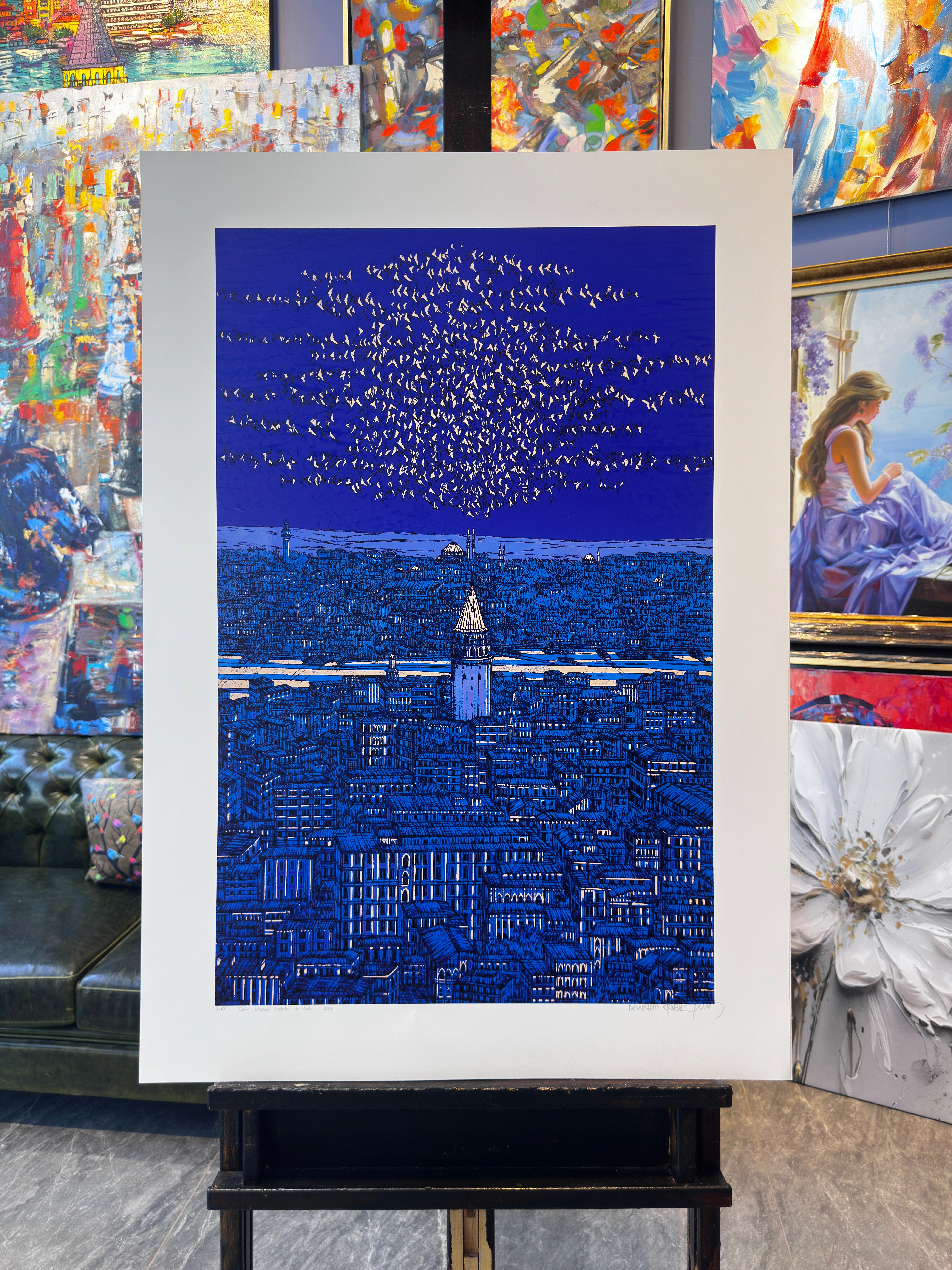 Derin İstanbul Galata ve Kuşlar 9/100  | DEVRİM ERBİL GICLÉE  BASKI