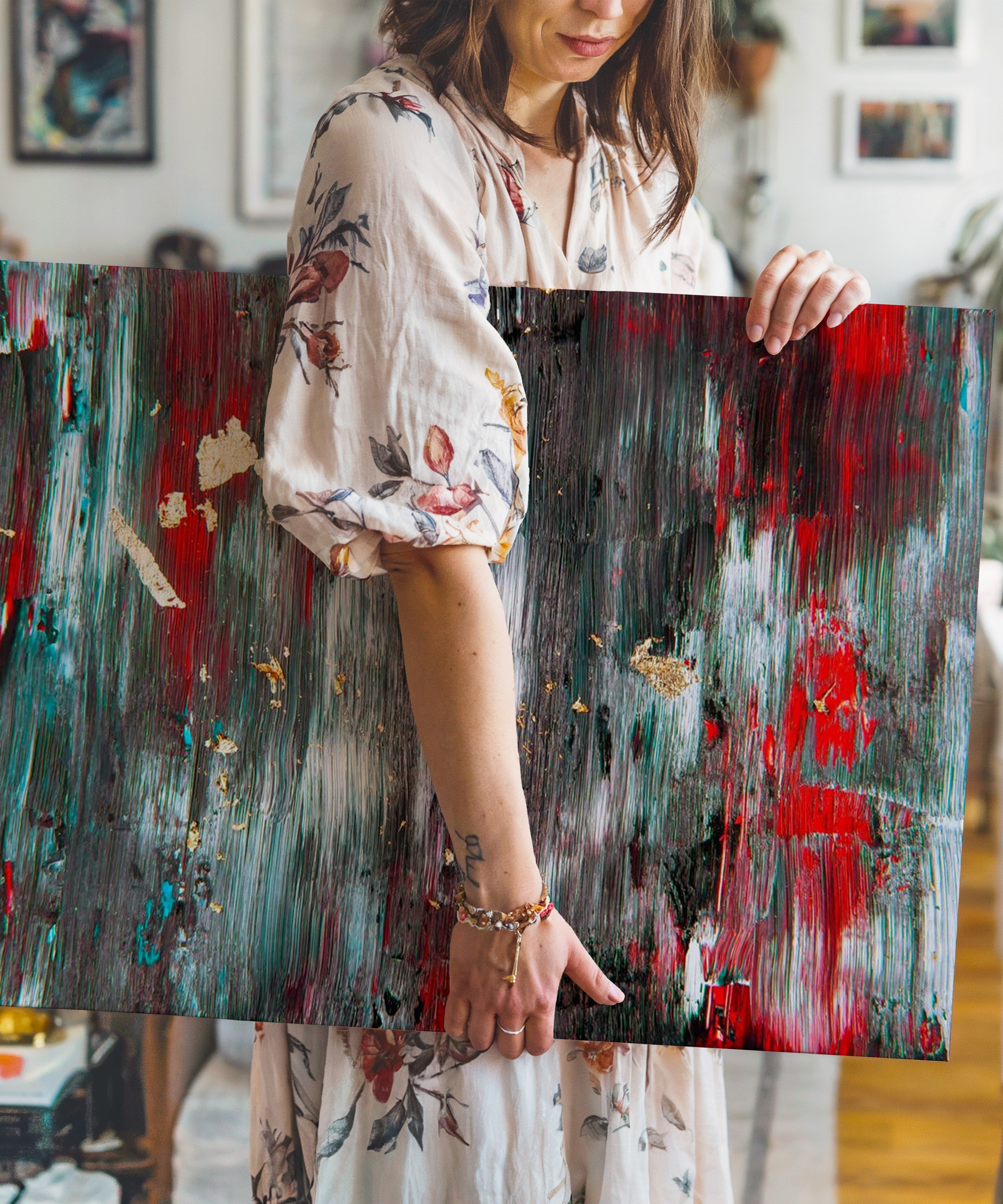 Dikey Geçiş | Yağlıboya dokulu canvas baskı