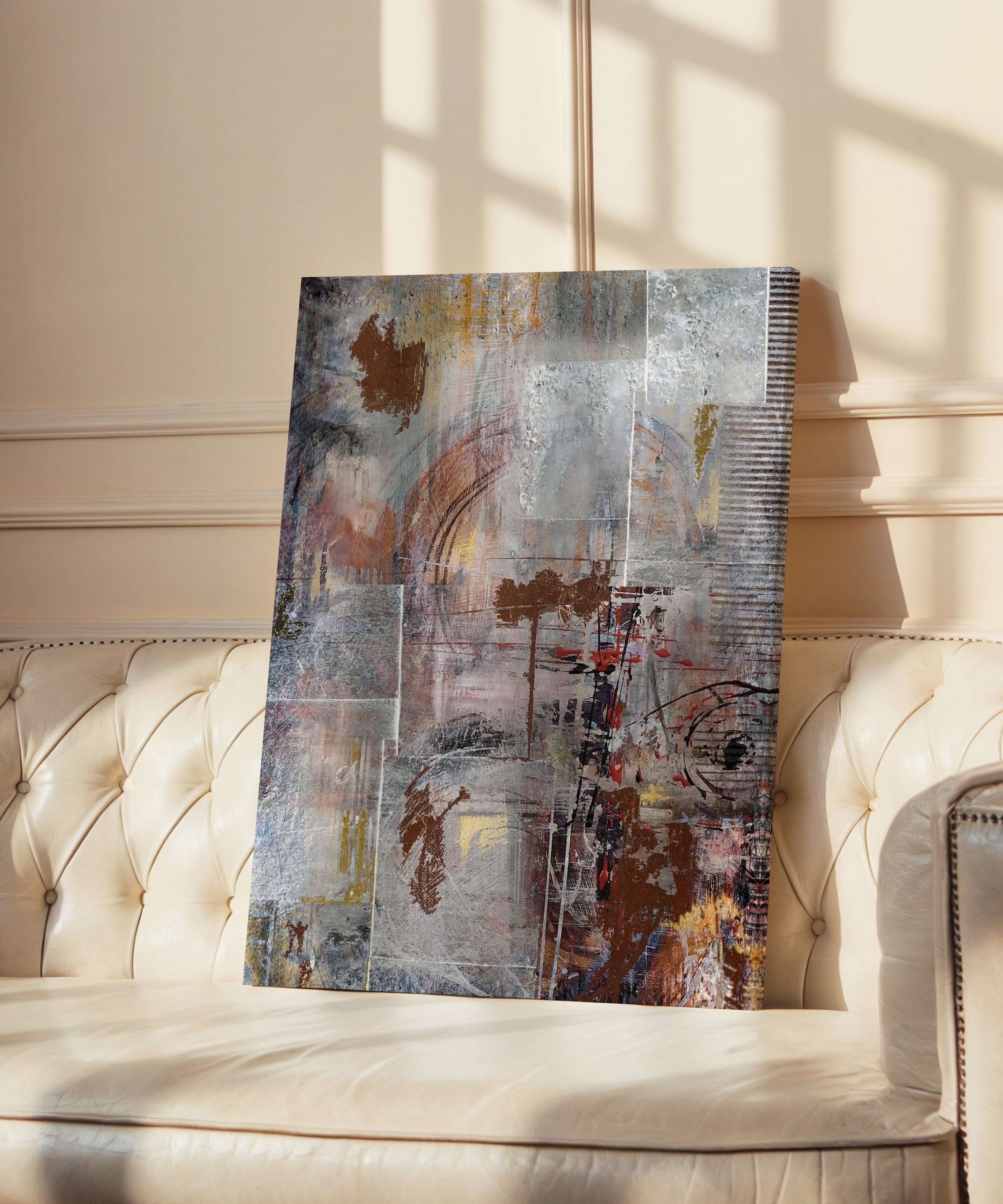 Etnik soft eskitme yansımalar | Yağlıboya dokulu canvas baskı