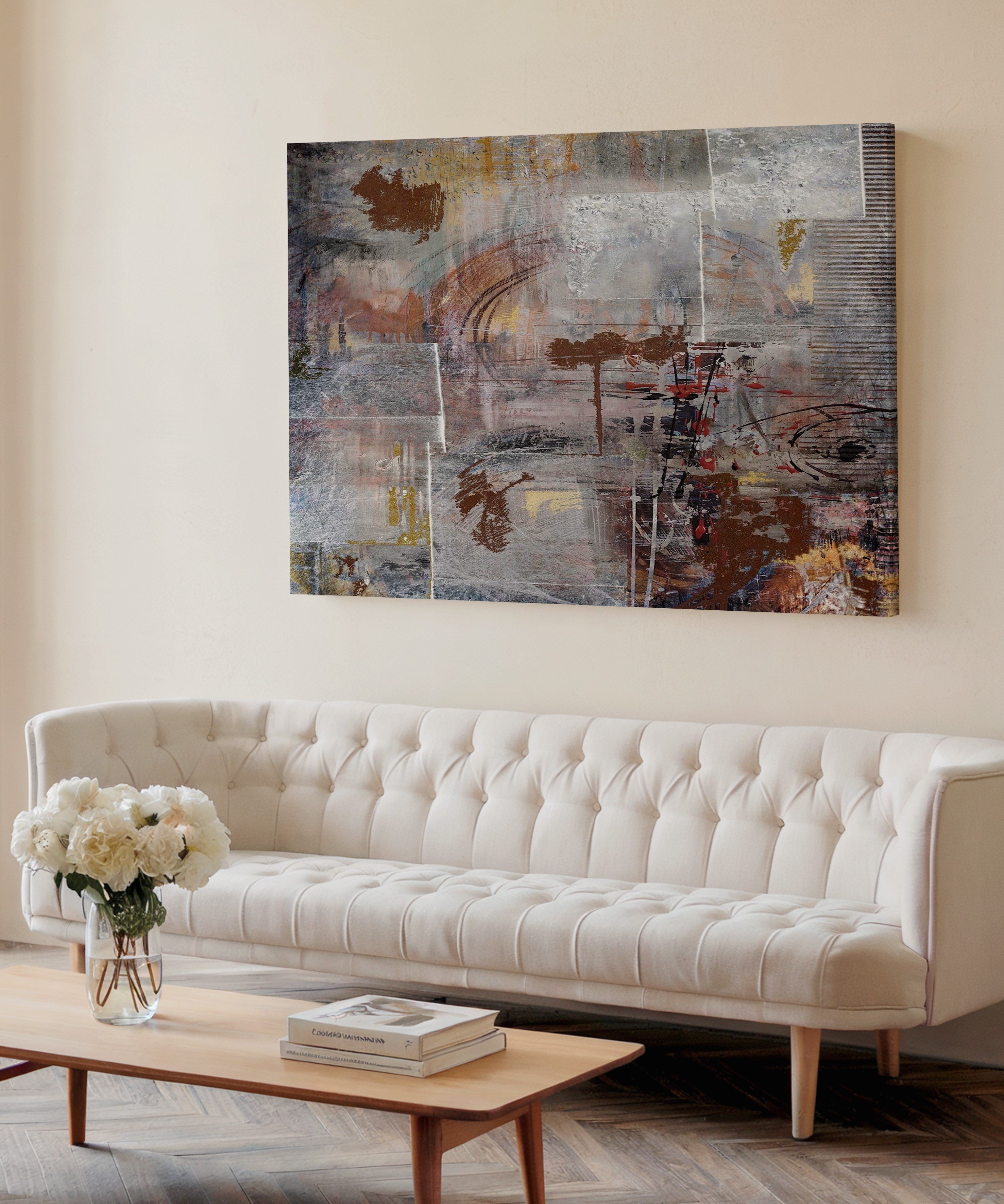 Etnik soft eskitme yansımalar | Yağlıboya dokulu canvas baskı