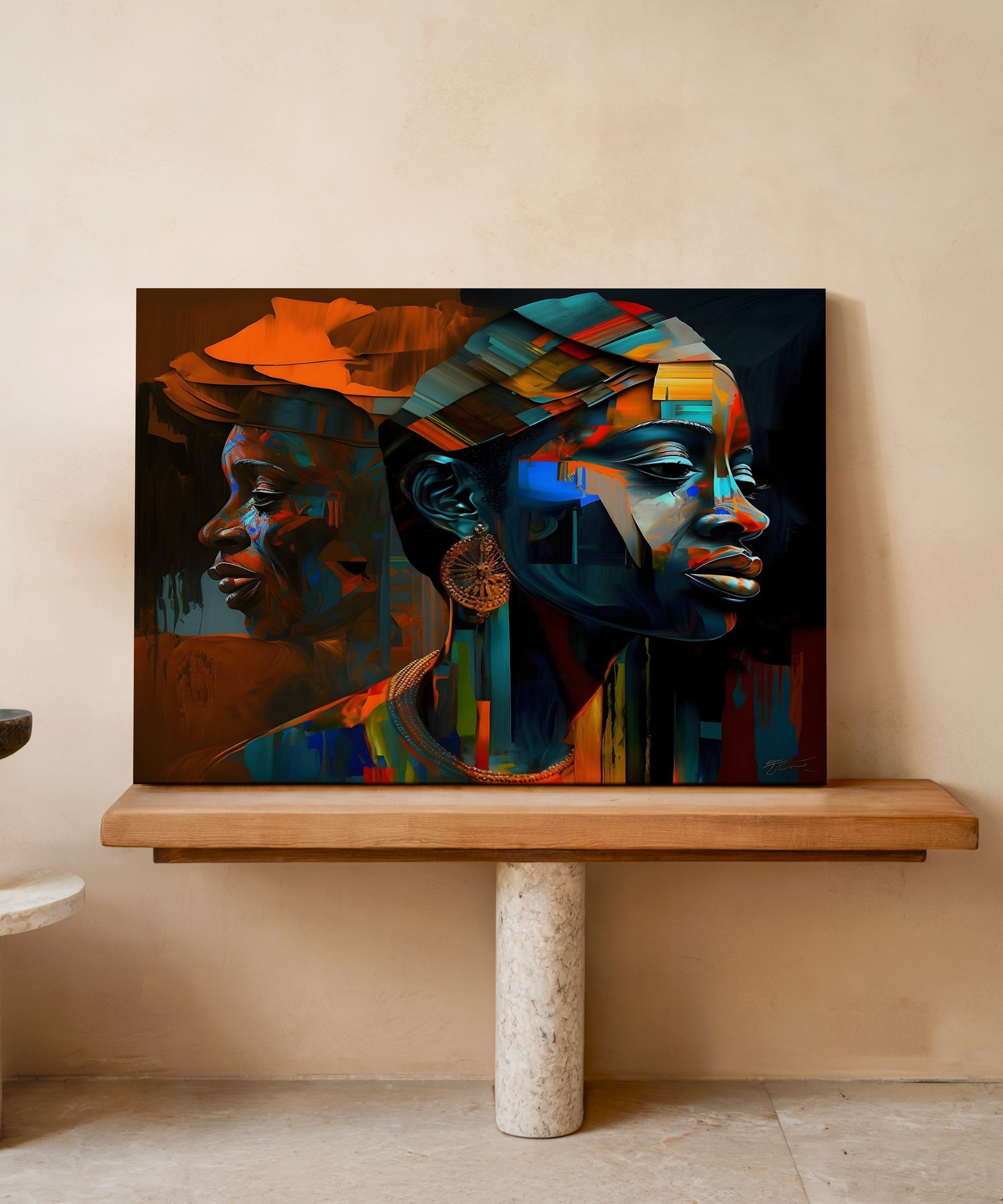 Etnik Yüz | Yağlıboya dokulu canvas baskı