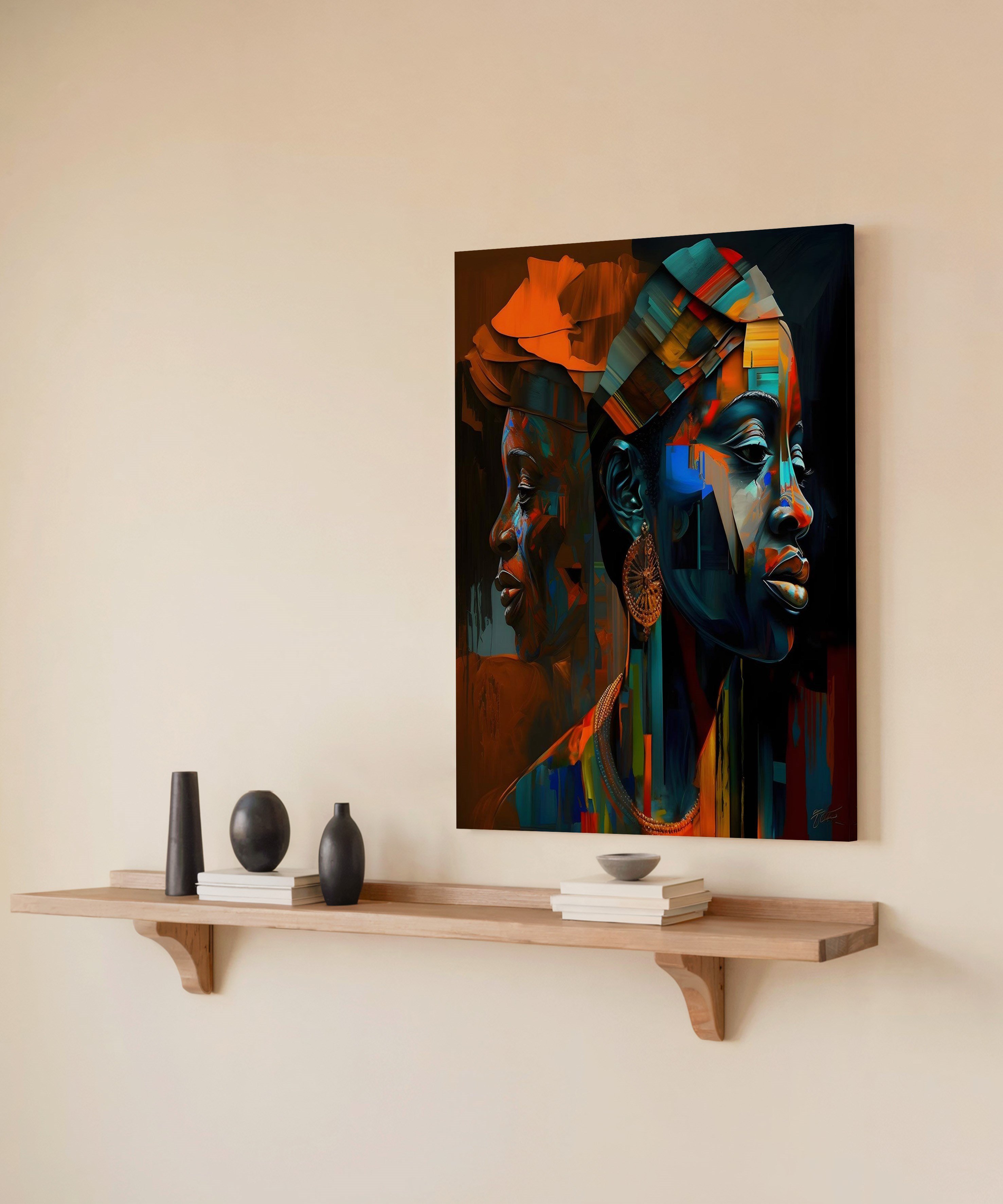 Etnik Yüz | Yağlıboya dokulu canvas baskı