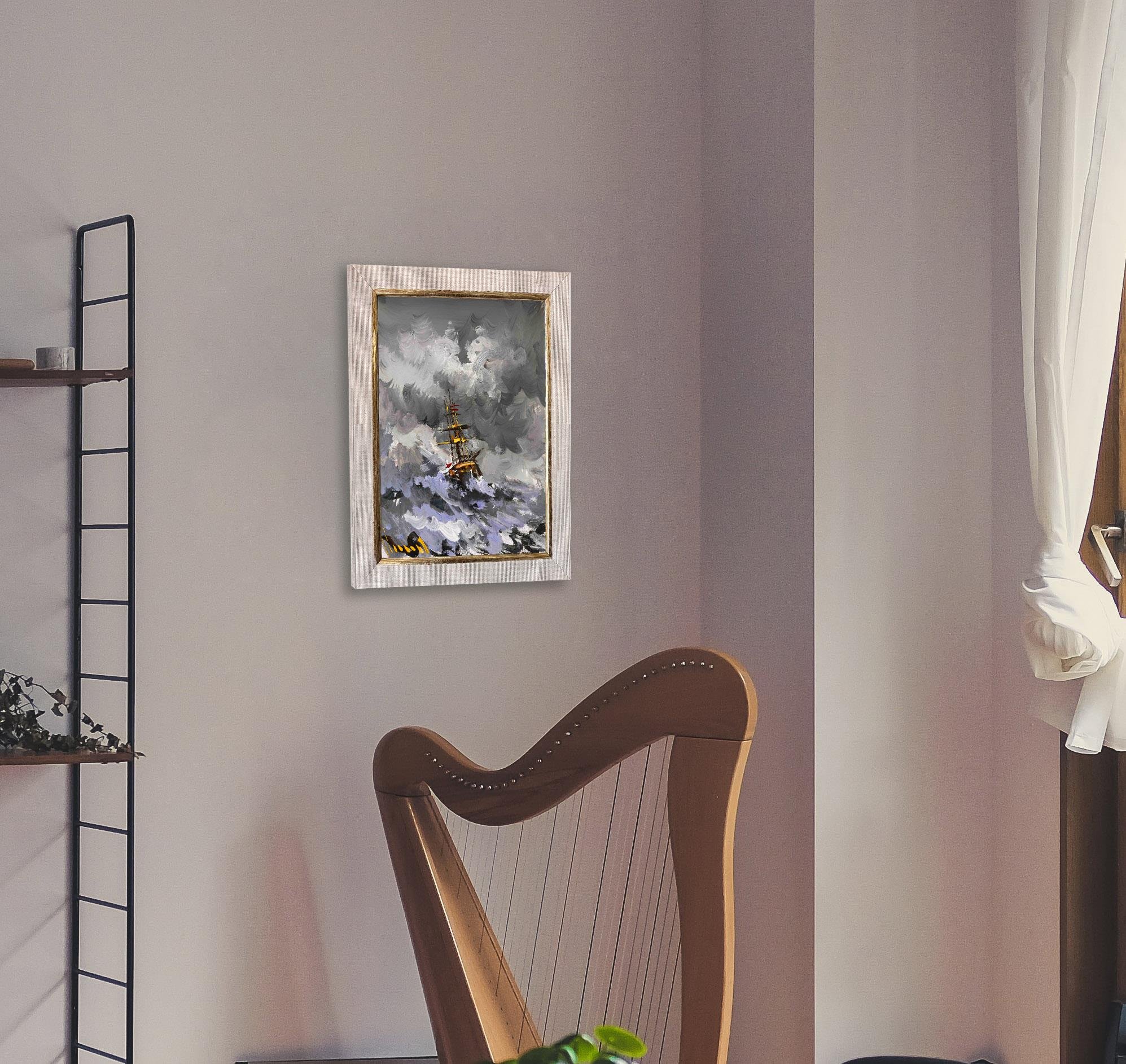 Fırtınada Gemi | Yağlı Boya Tablo