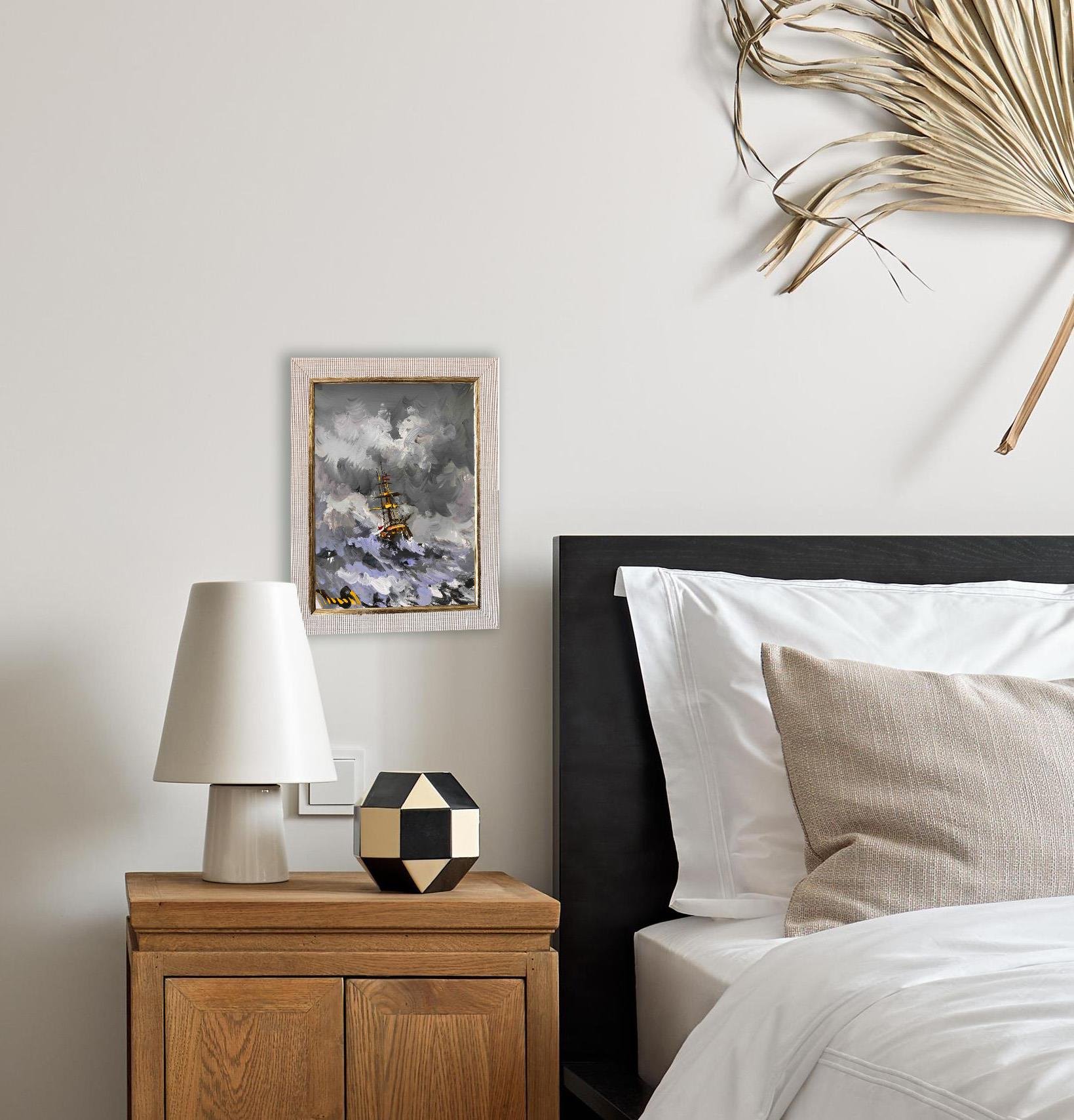 Fırtınada Gemi | Yağlı Boya Tablo