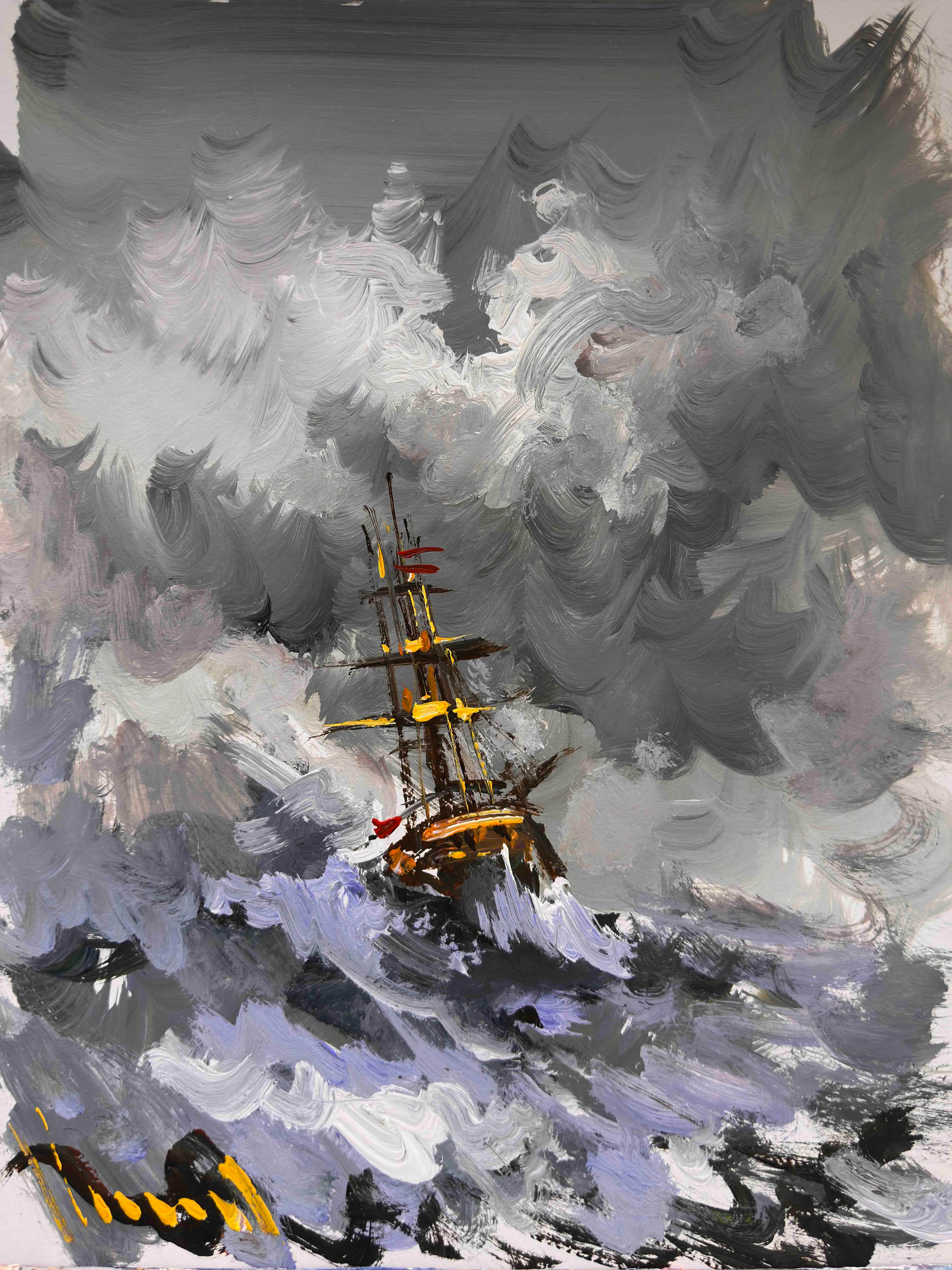 Fırtınada Gemi | Yağlı Boya Tablo