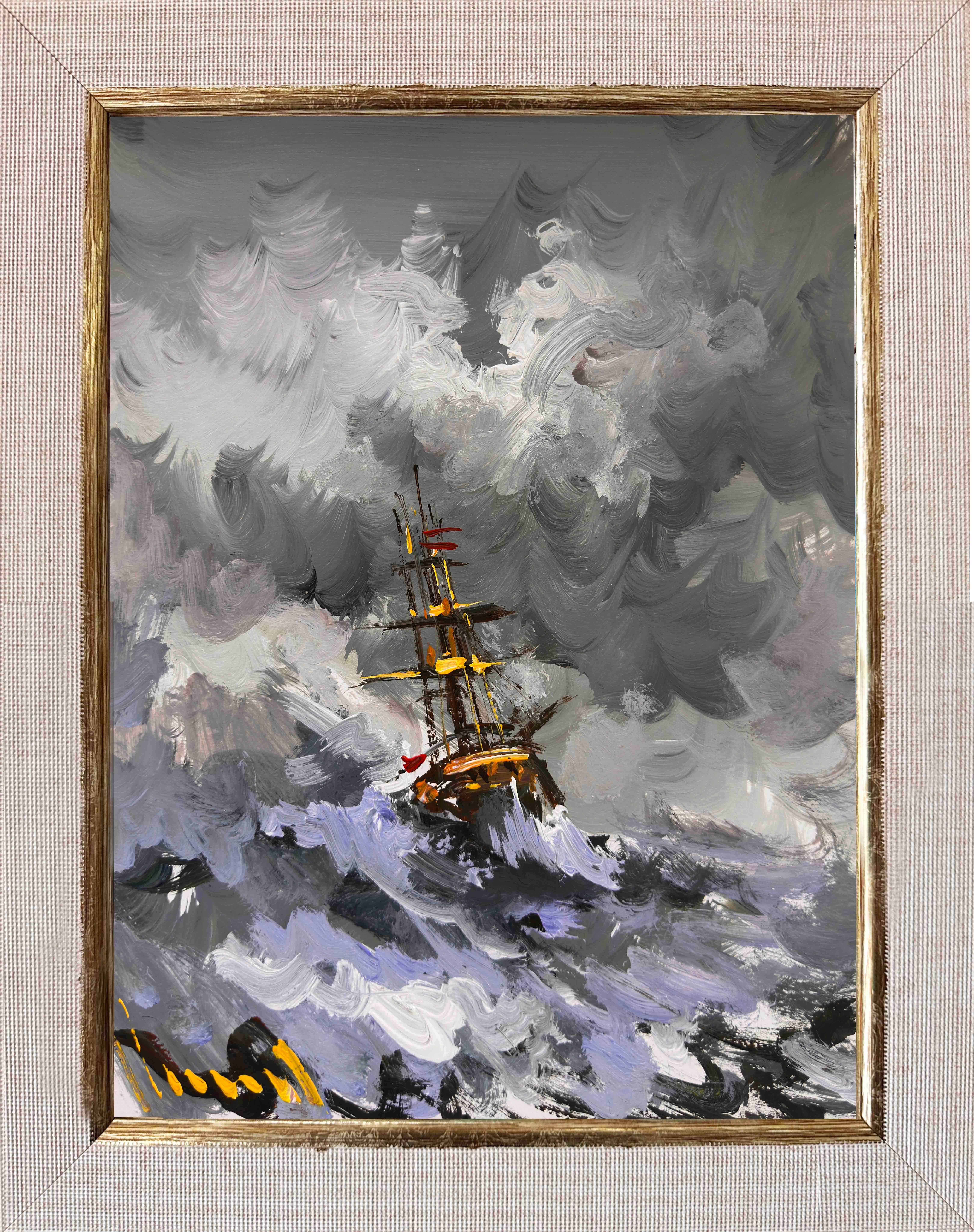 Fırtınada Gemi | Yağlı Boya Tablo