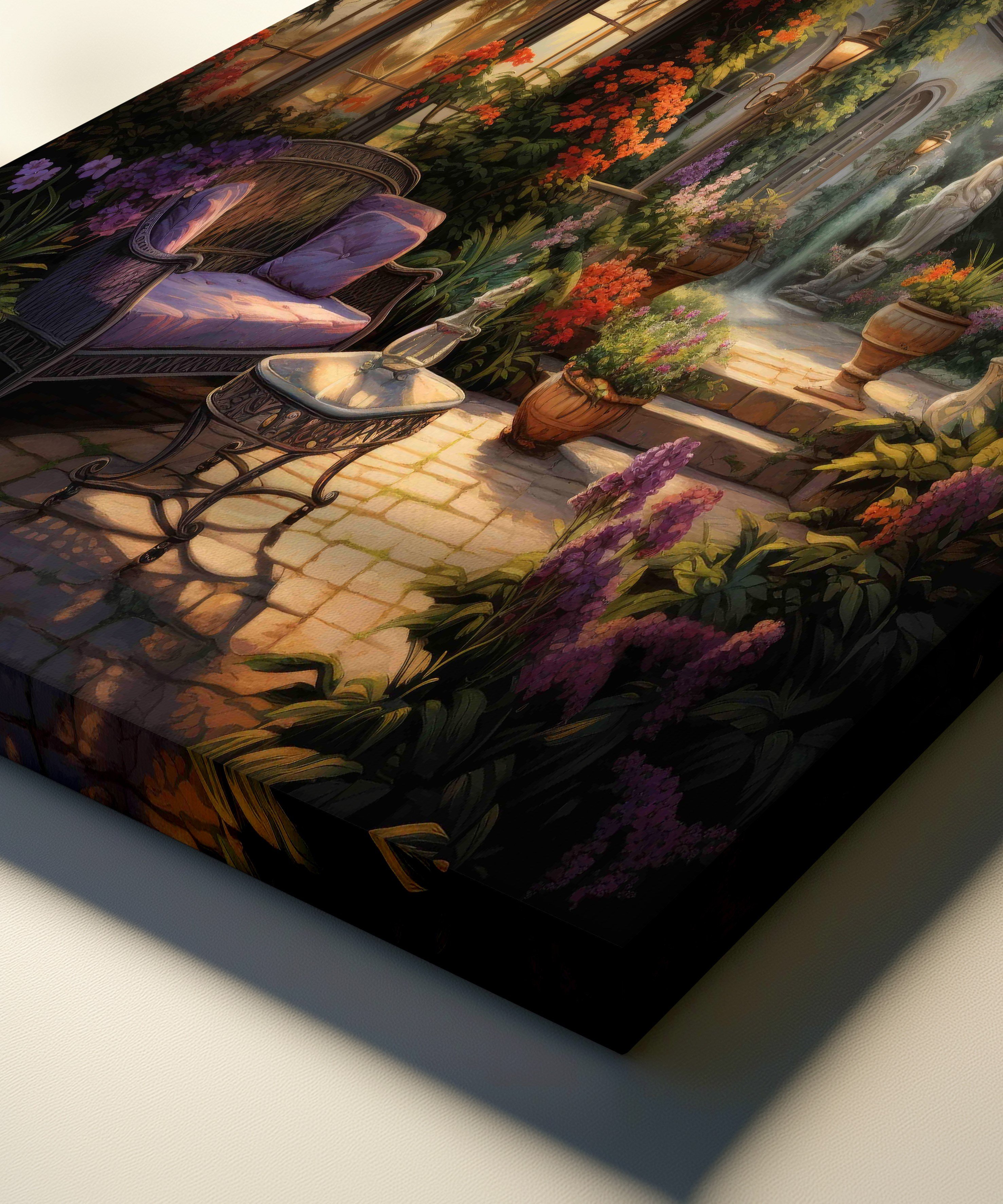 Flora Avlusu | Yağlı Boya Dokulu Canvas Baskı