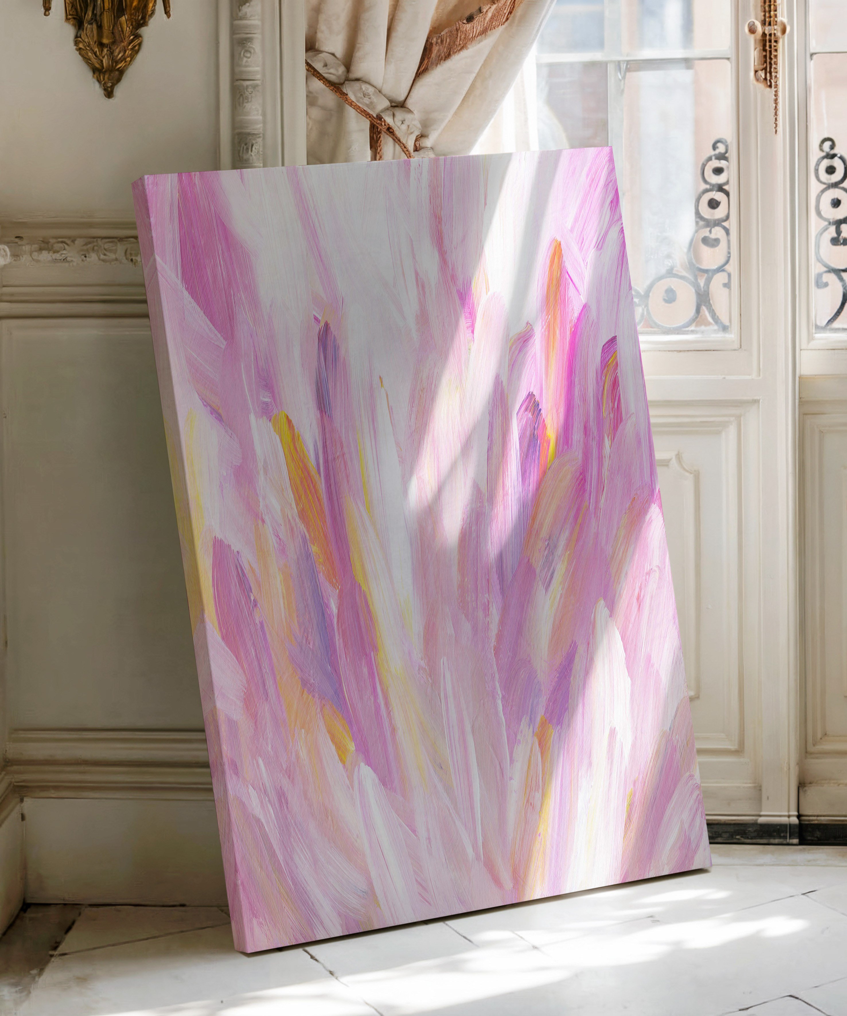 Flower Pink | Yağlıboya dokulu canvas baskı