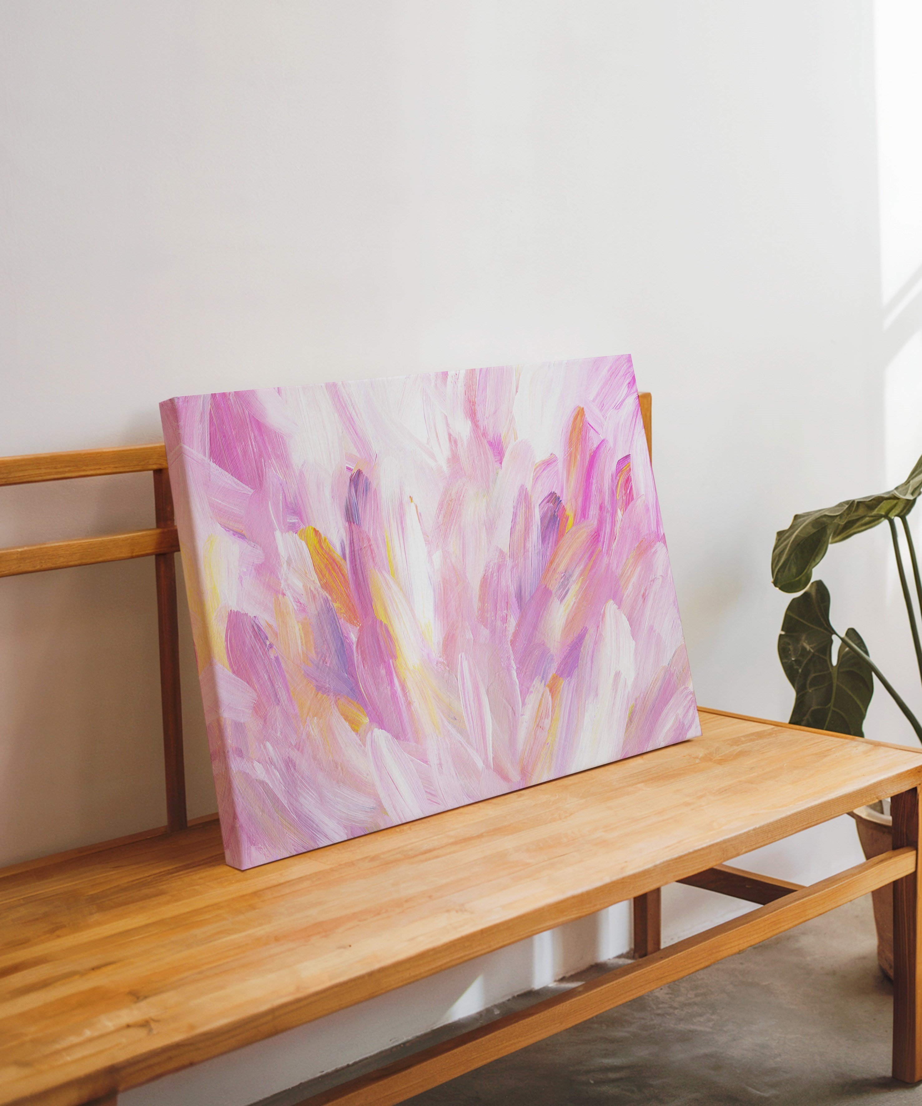 Flower Pink | Yağlıboya dokulu canvas baskı