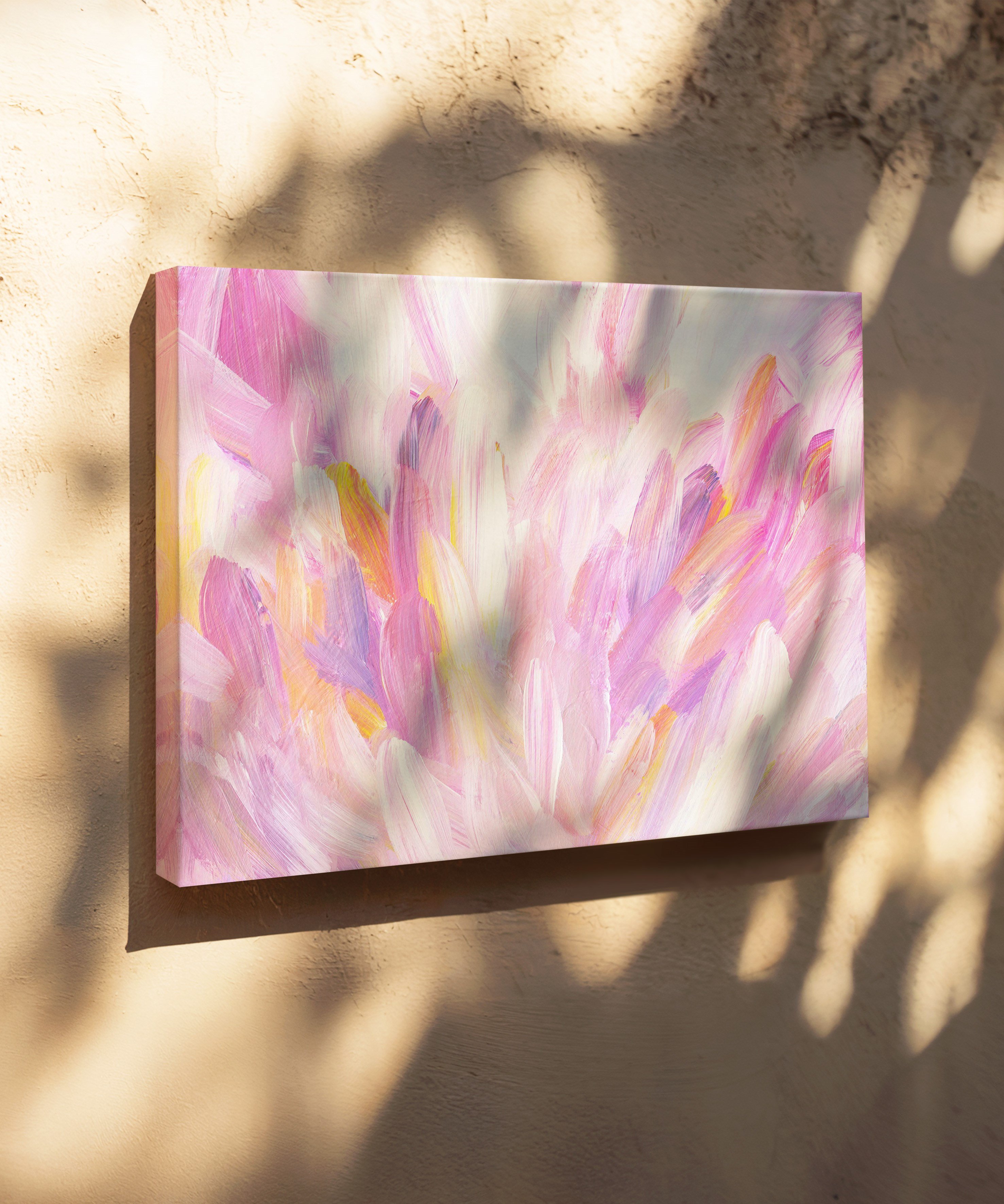 Flower Pink | Yağlıboya dokulu canvas baskı