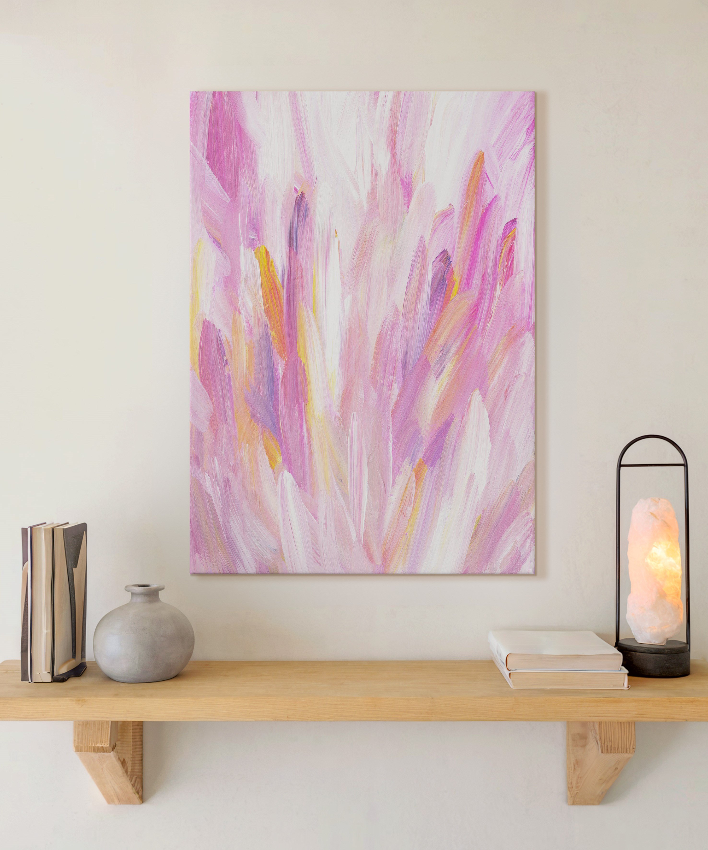 Flower Pink | Yağlıboya dokulu canvas baskı