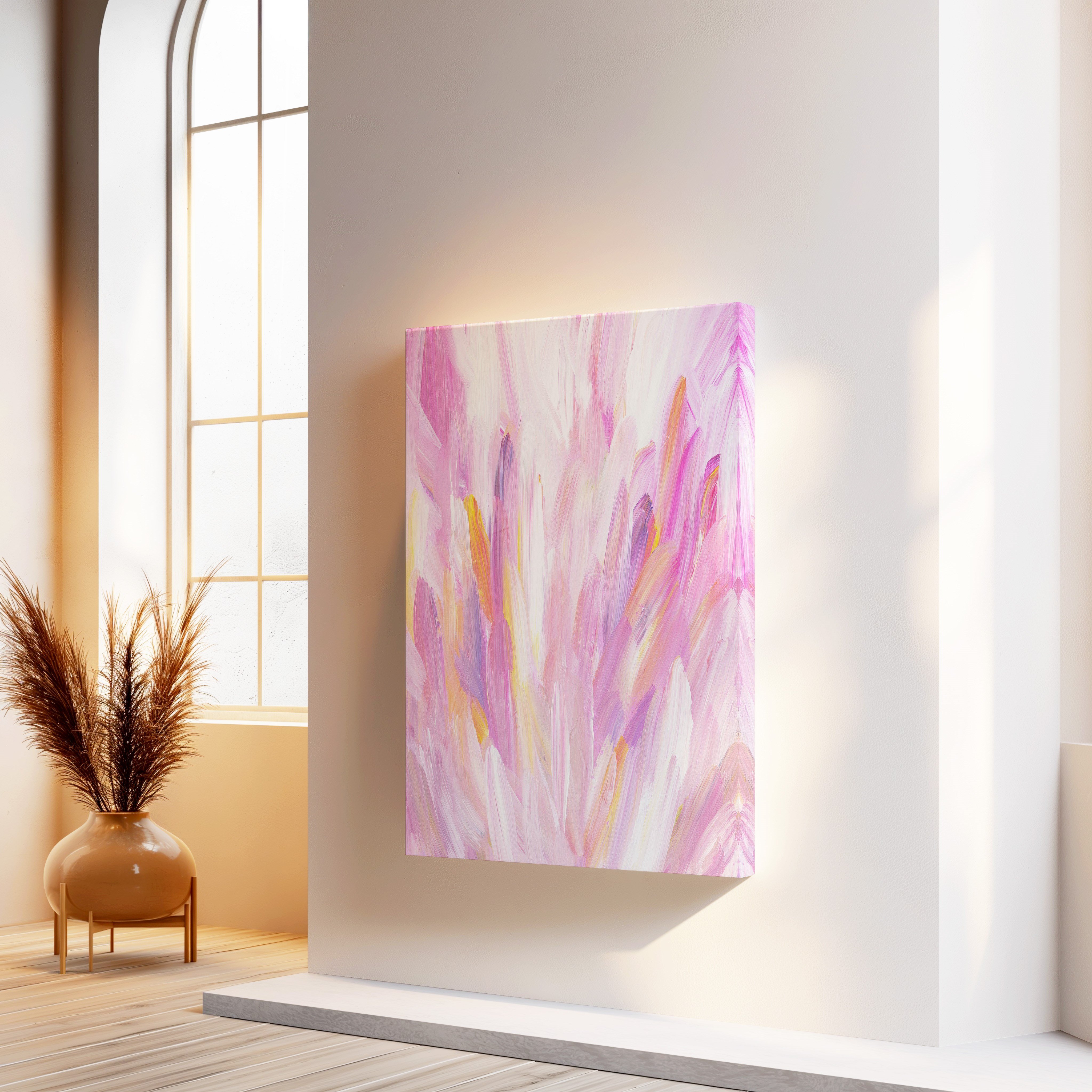 Flower Pink | Yağlıboya dokulu canvas baskı