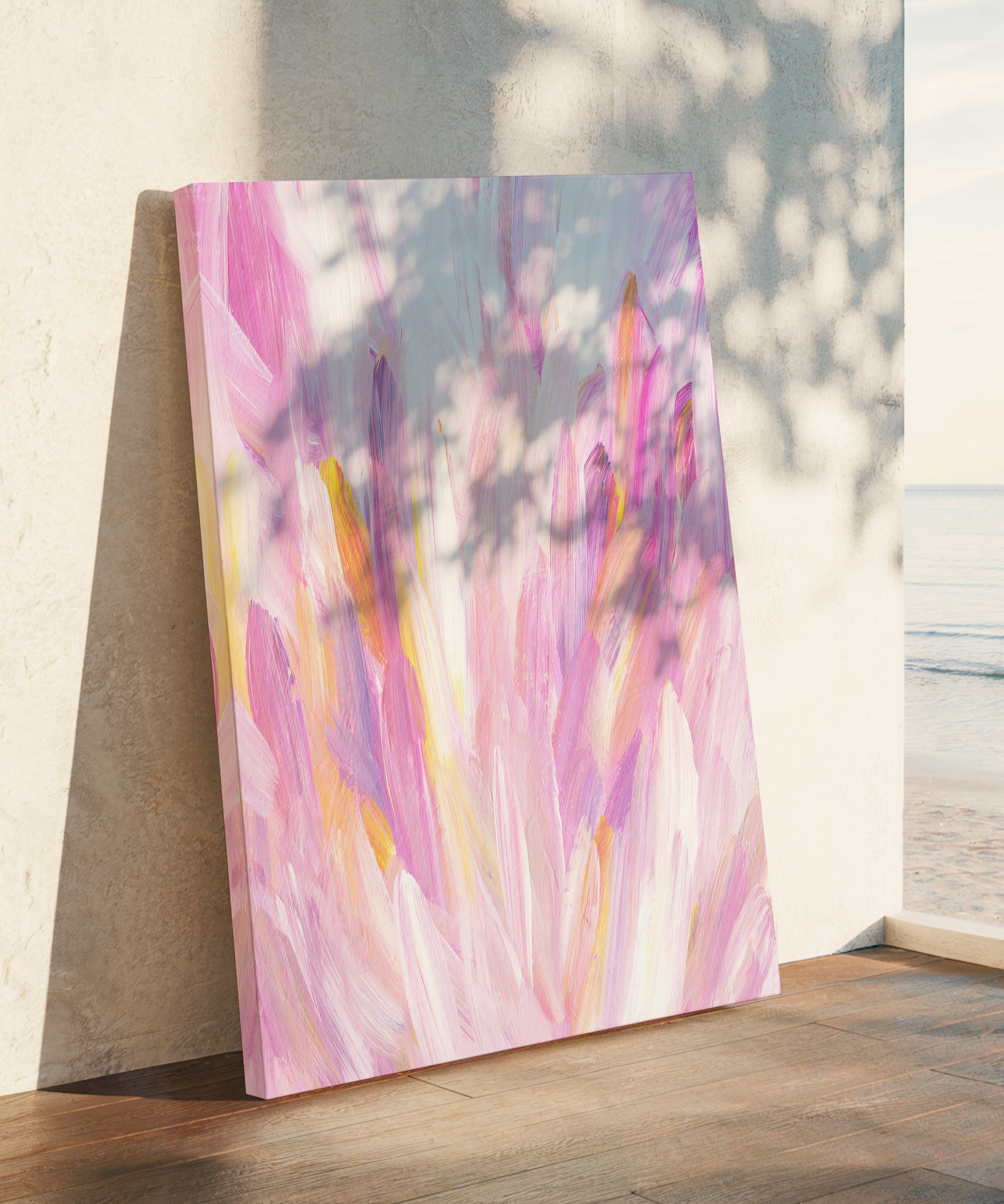 Flower Pink | Yağlıboya dokulu canvas baskı
