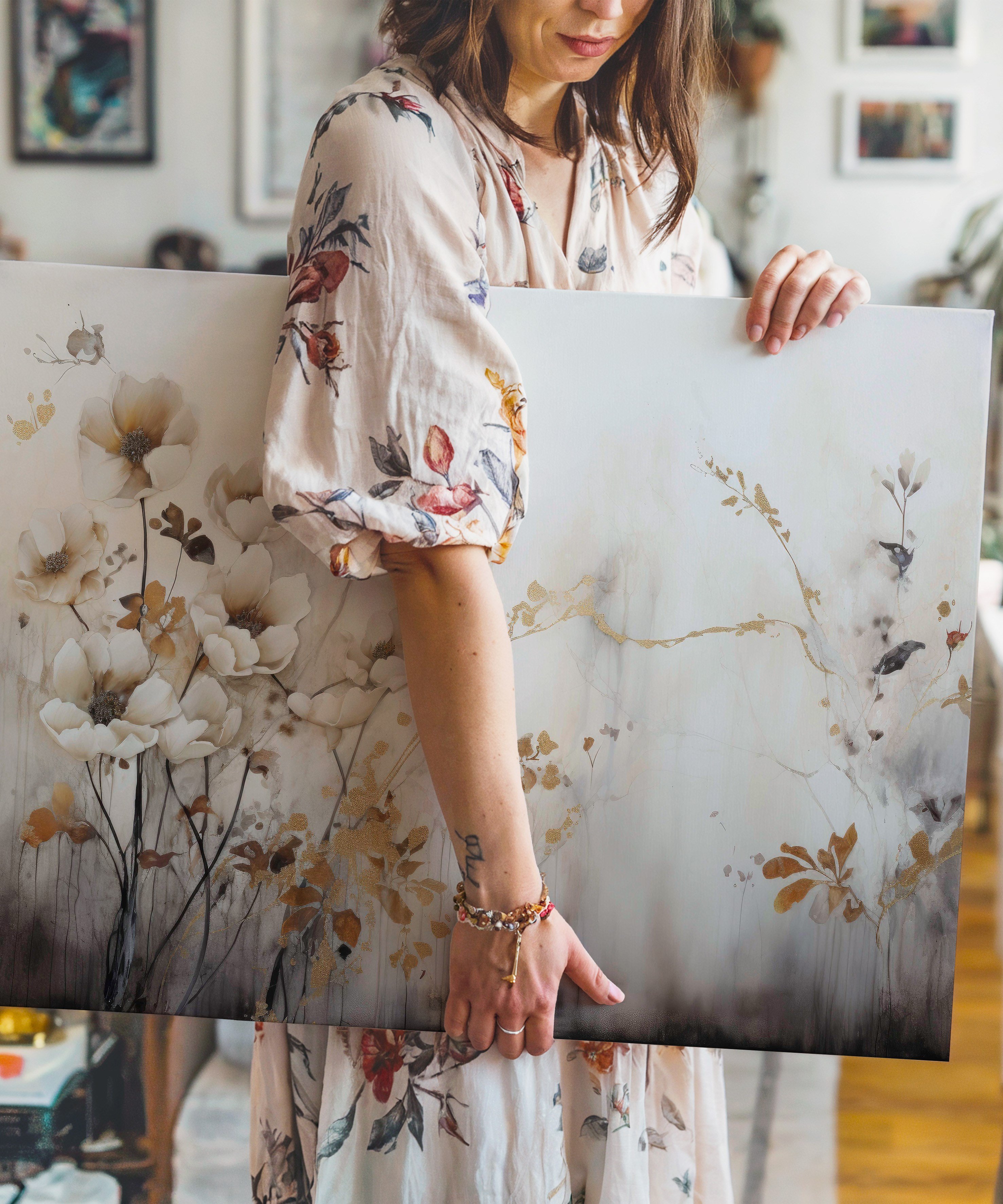 Flowers of Nature | Yağlıboya dokulu canvas baskı