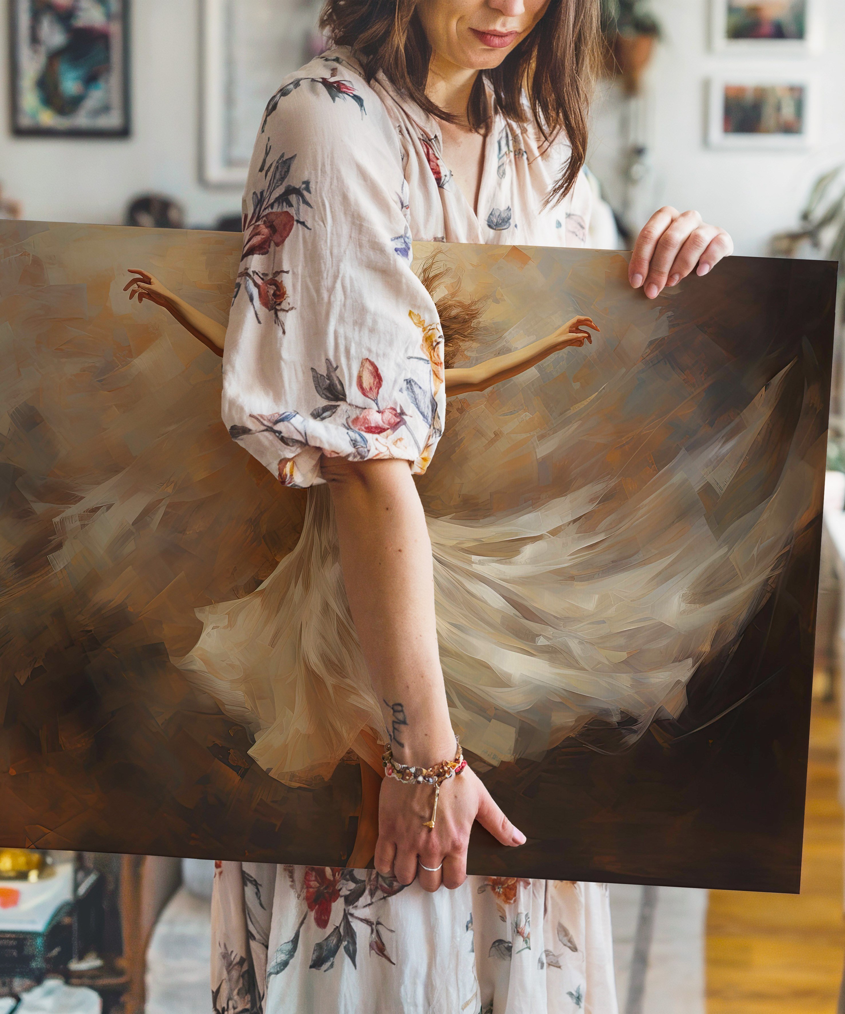 Free Woman | Yağlıboya dokulu canvas baskı