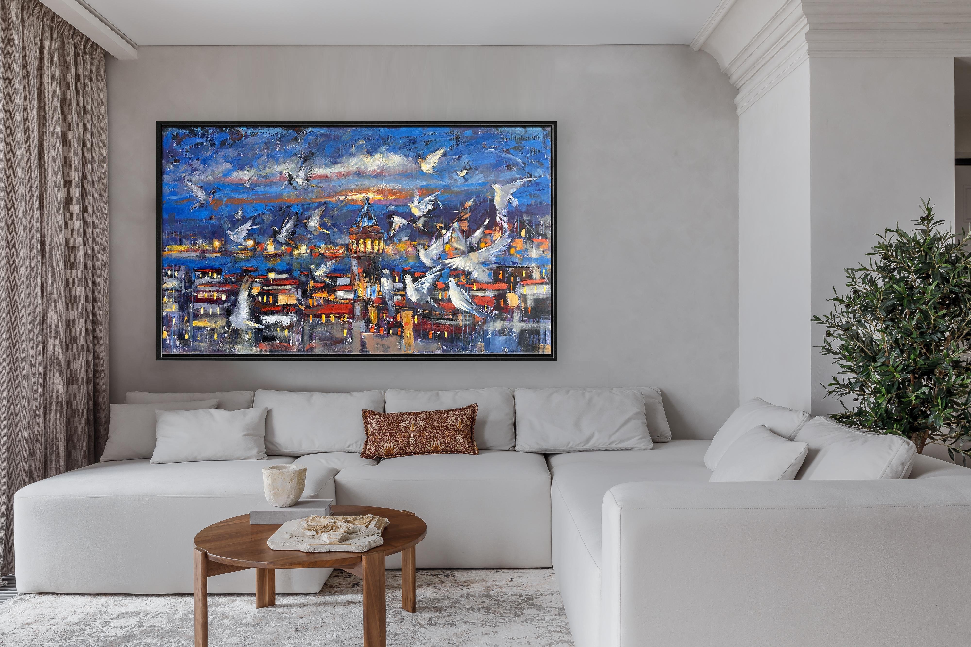 Galata'nın Kuşları  | Yağlı Boya Tablo 