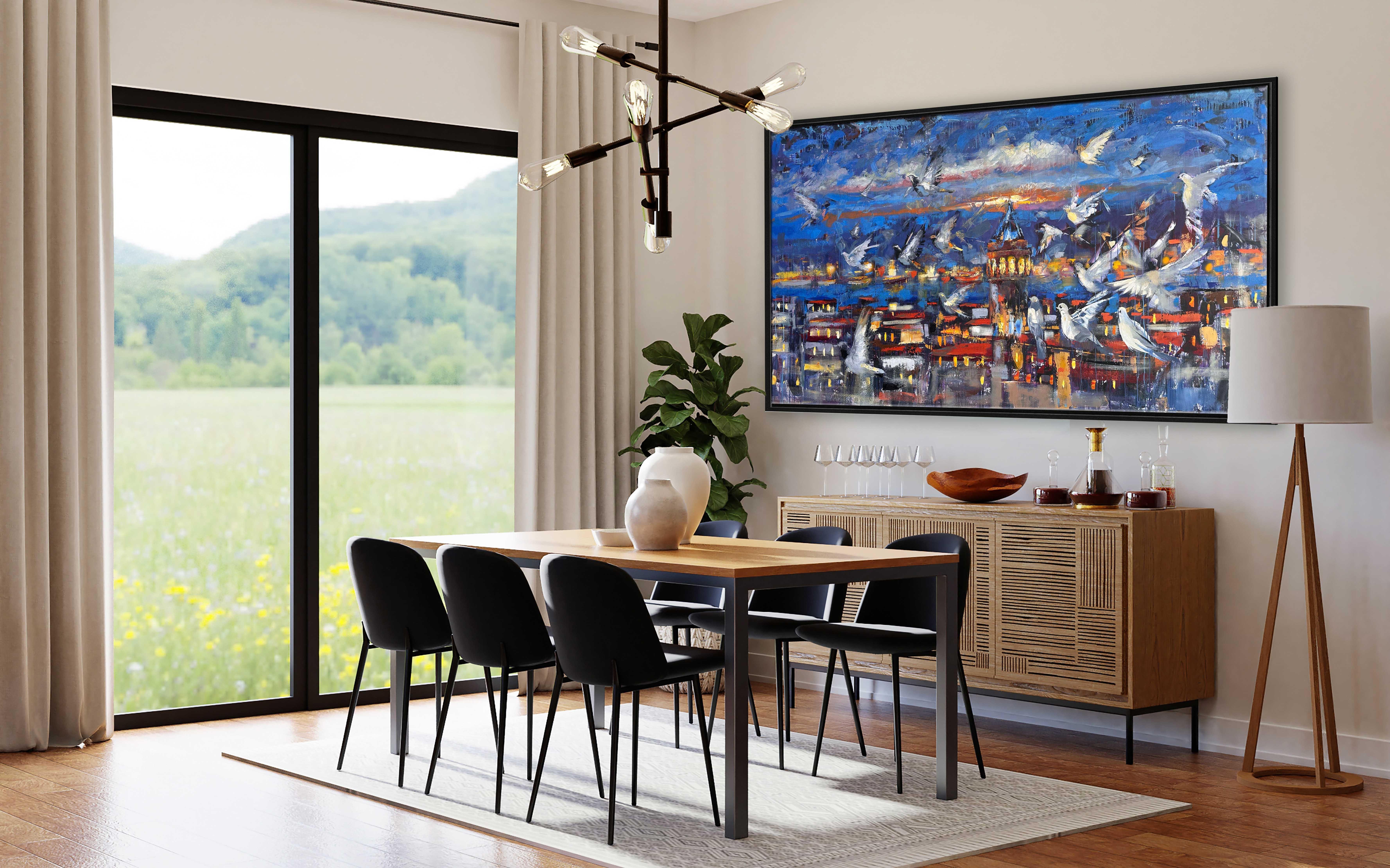 Galata'nın Kuşları  | Yağlı Boya Tablo 