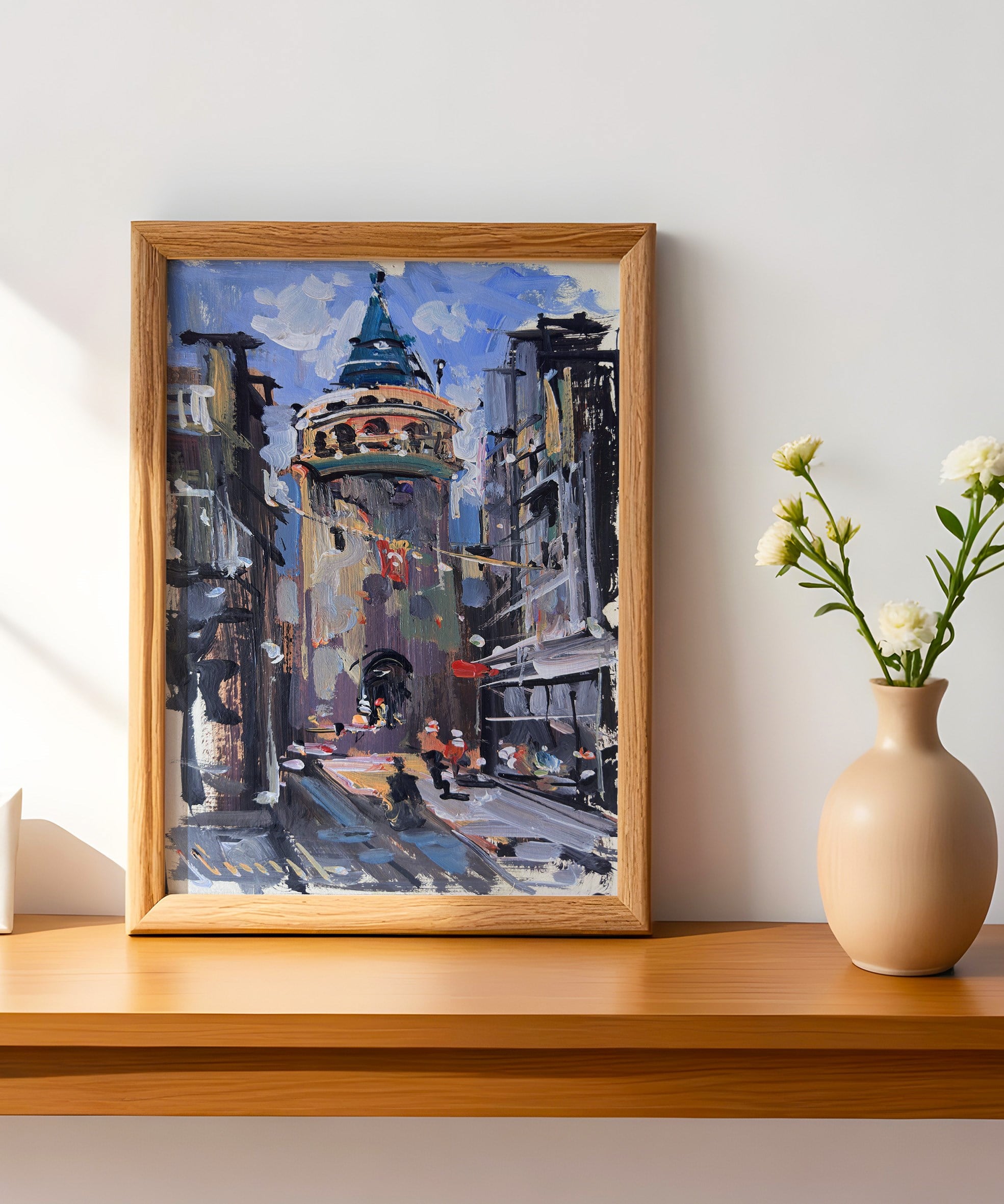 Galata'ya Açılan Sokak | Yağlı Boya Tablo
