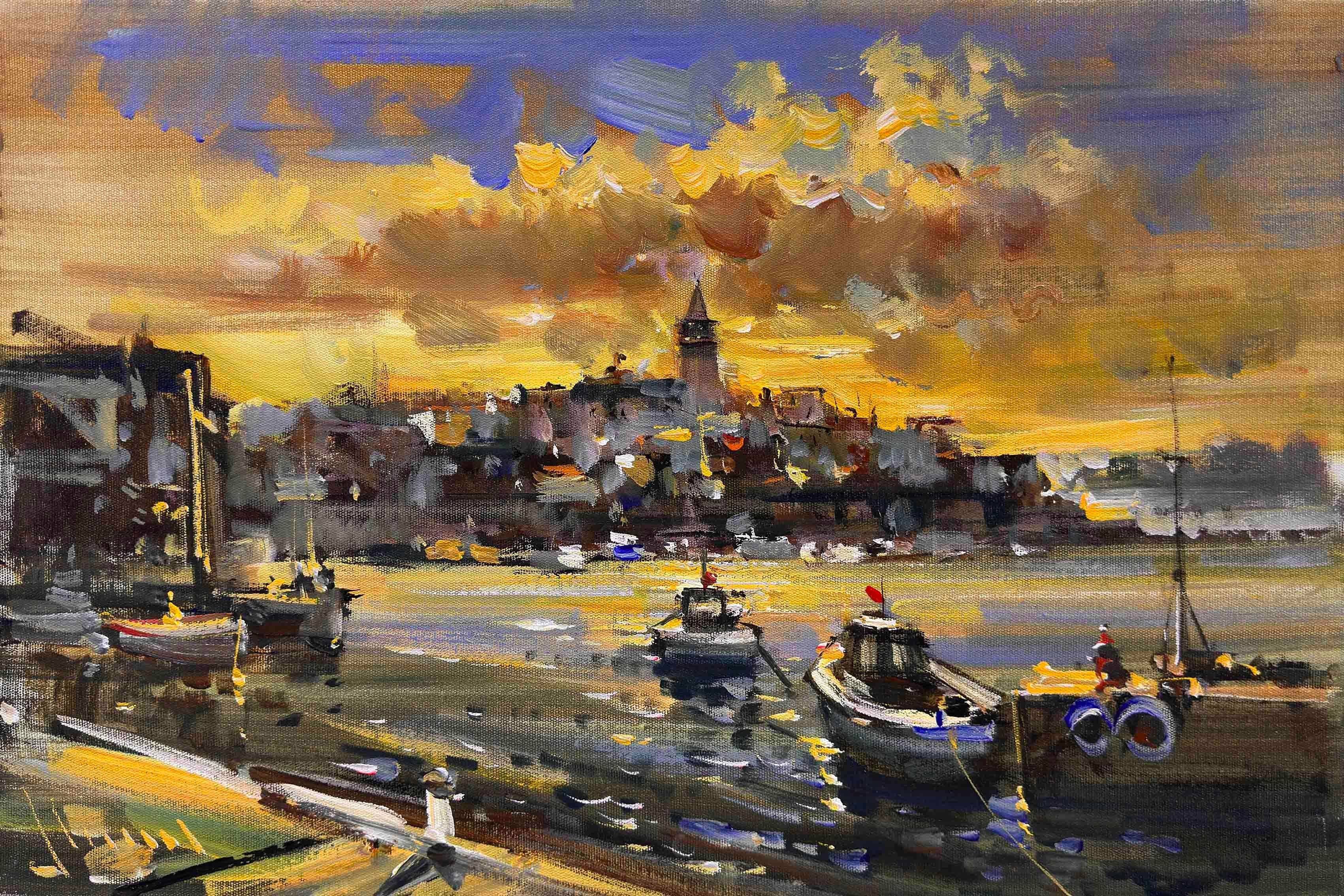 Galataya Bakan Sahil | Yağlı Boya Tablo