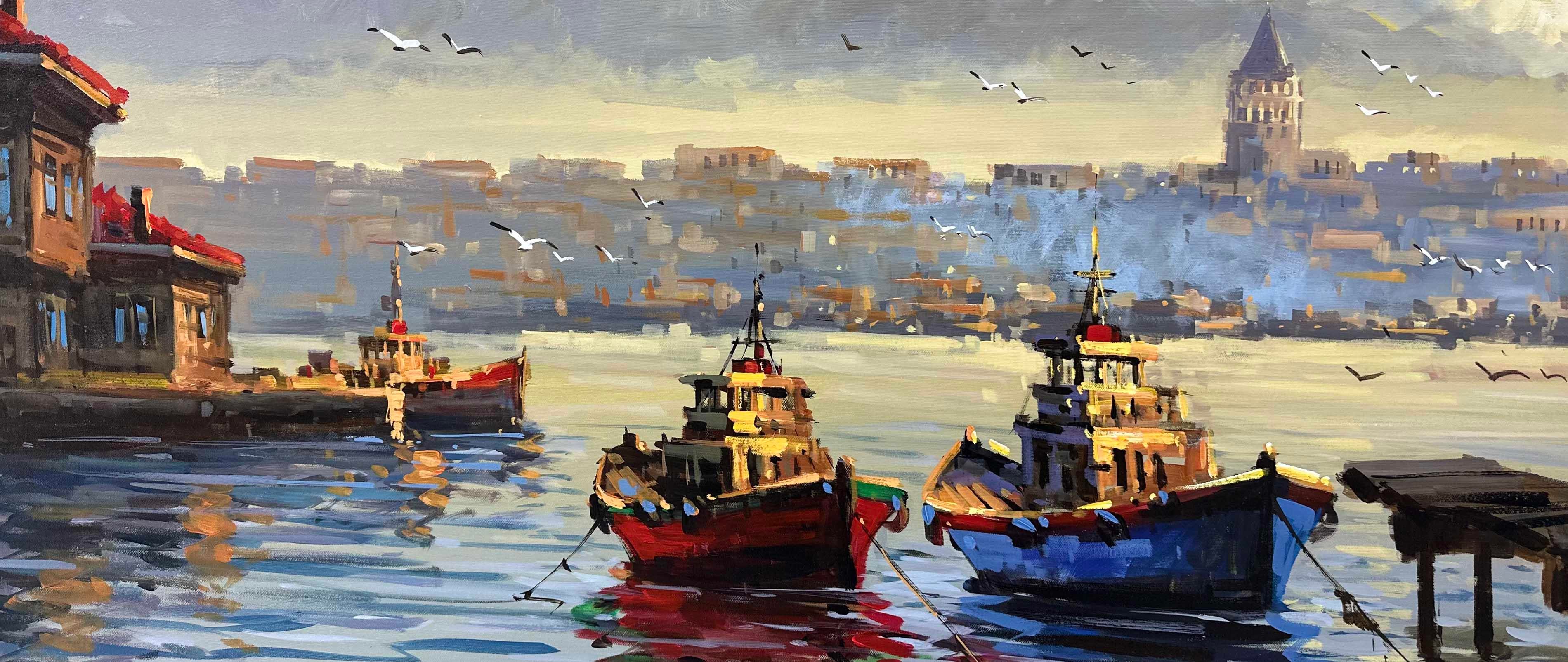 Galata'ya Bakış | Yağlı Boya Tablo