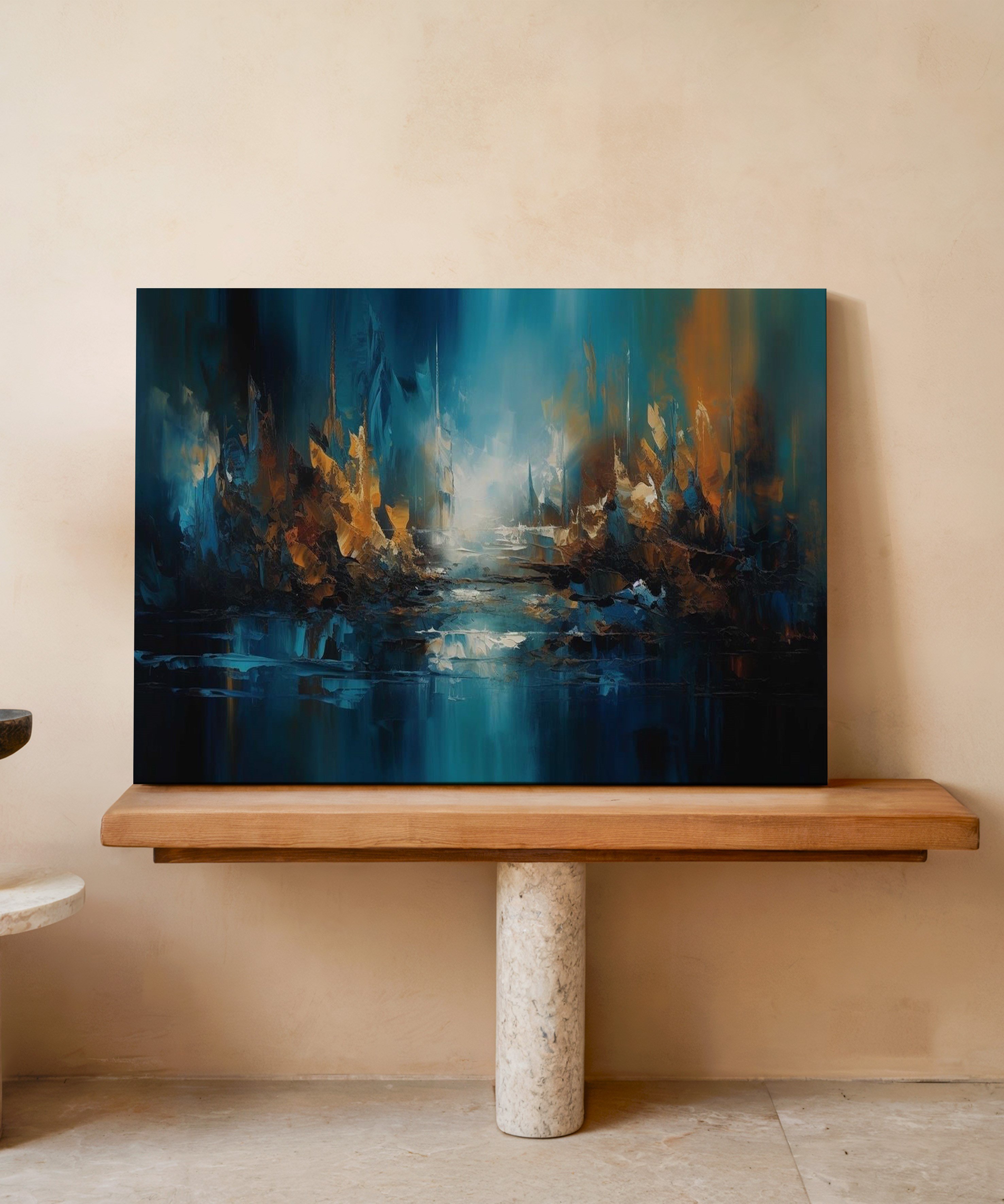 Gecenin Aynası | Yağlı Boya Dokulu Canvas Baskı