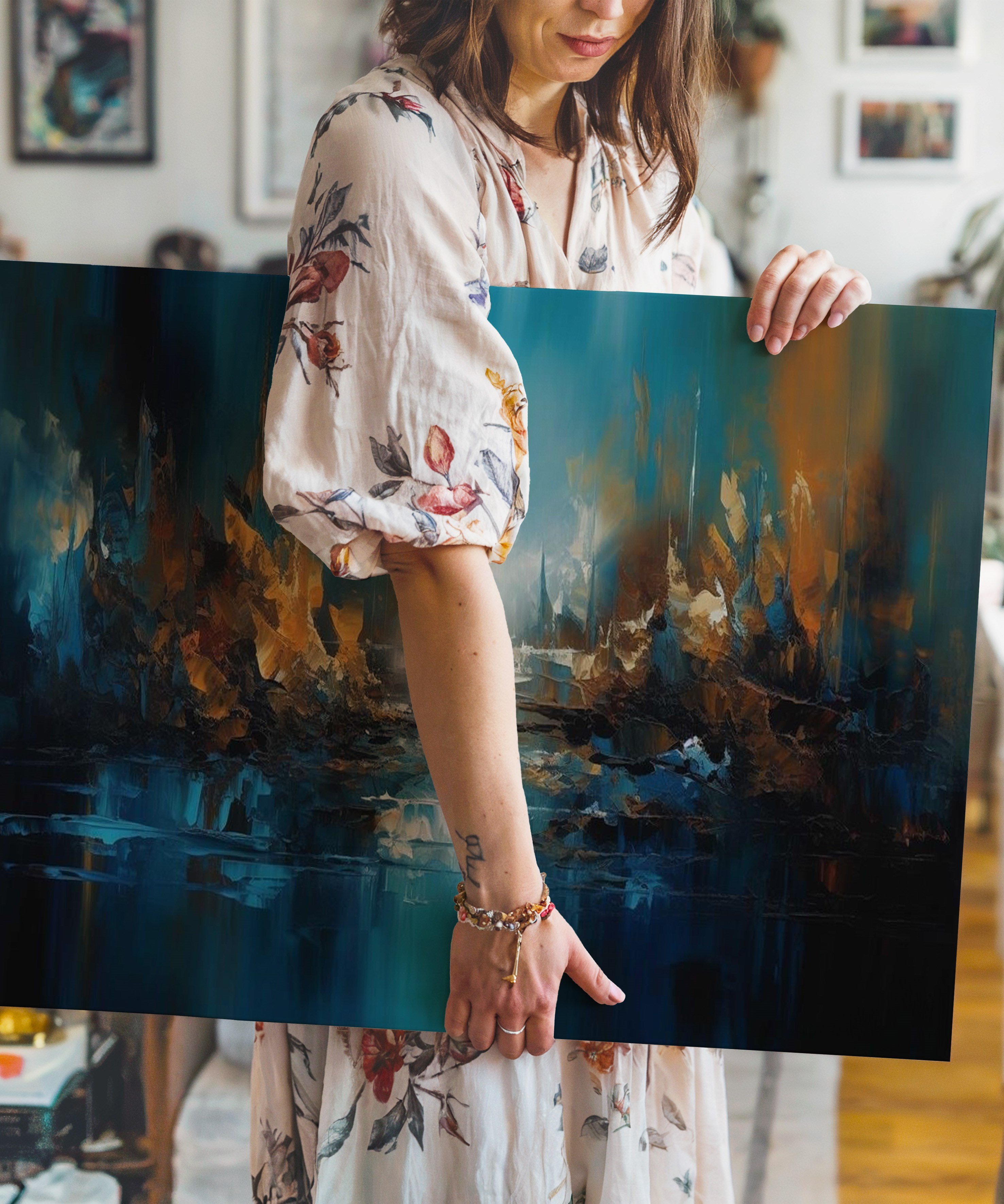 Gecenin Aynası | Yağlı Boya Dokulu Canvas Baskı