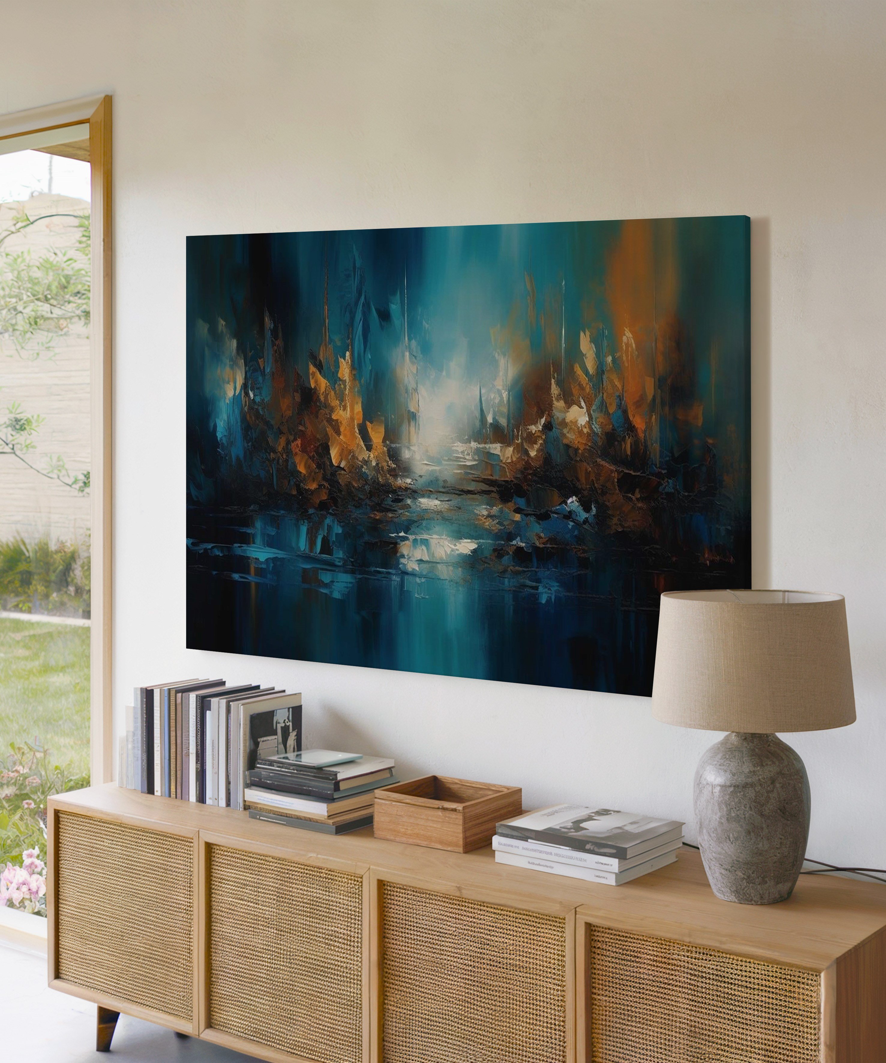 Gecenin Aynası | Yağlı Boya Dokulu Canvas Baskı