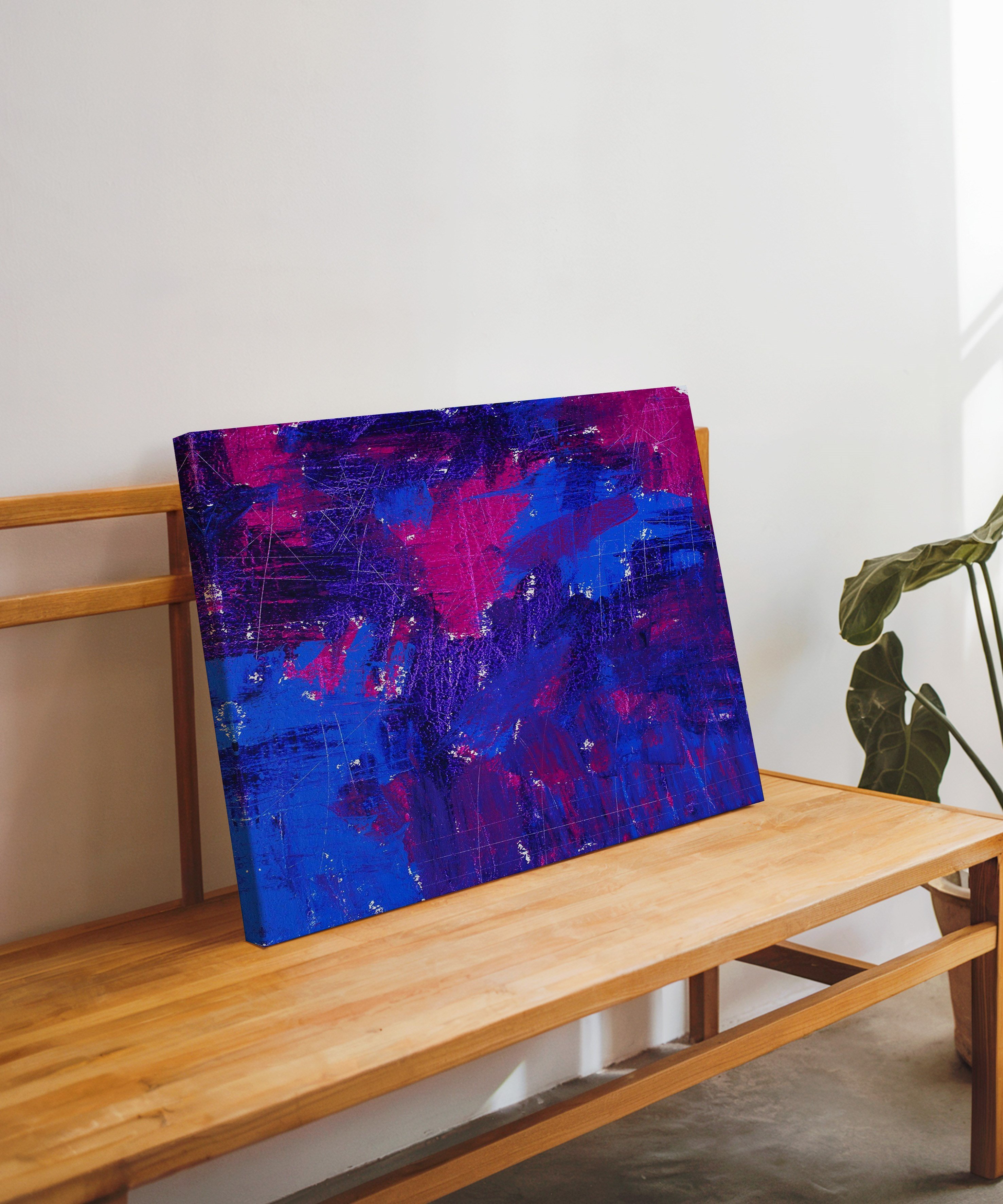 Geceye Düşen Renkler | Yağlı Boya Dokulu Canvas Baskı