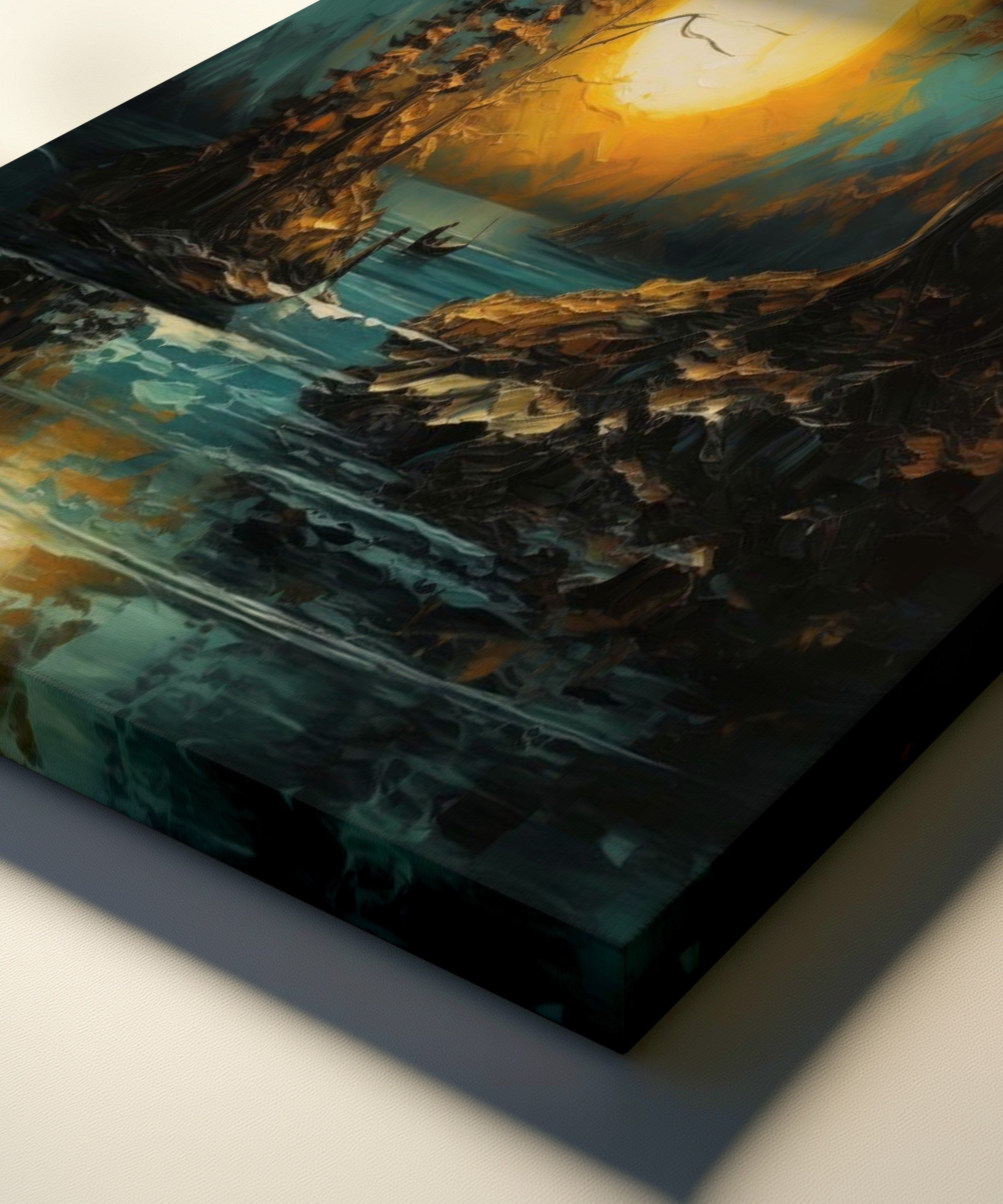 Geceyi Anımsatan | Yağlıboya dokulu canvas baskı