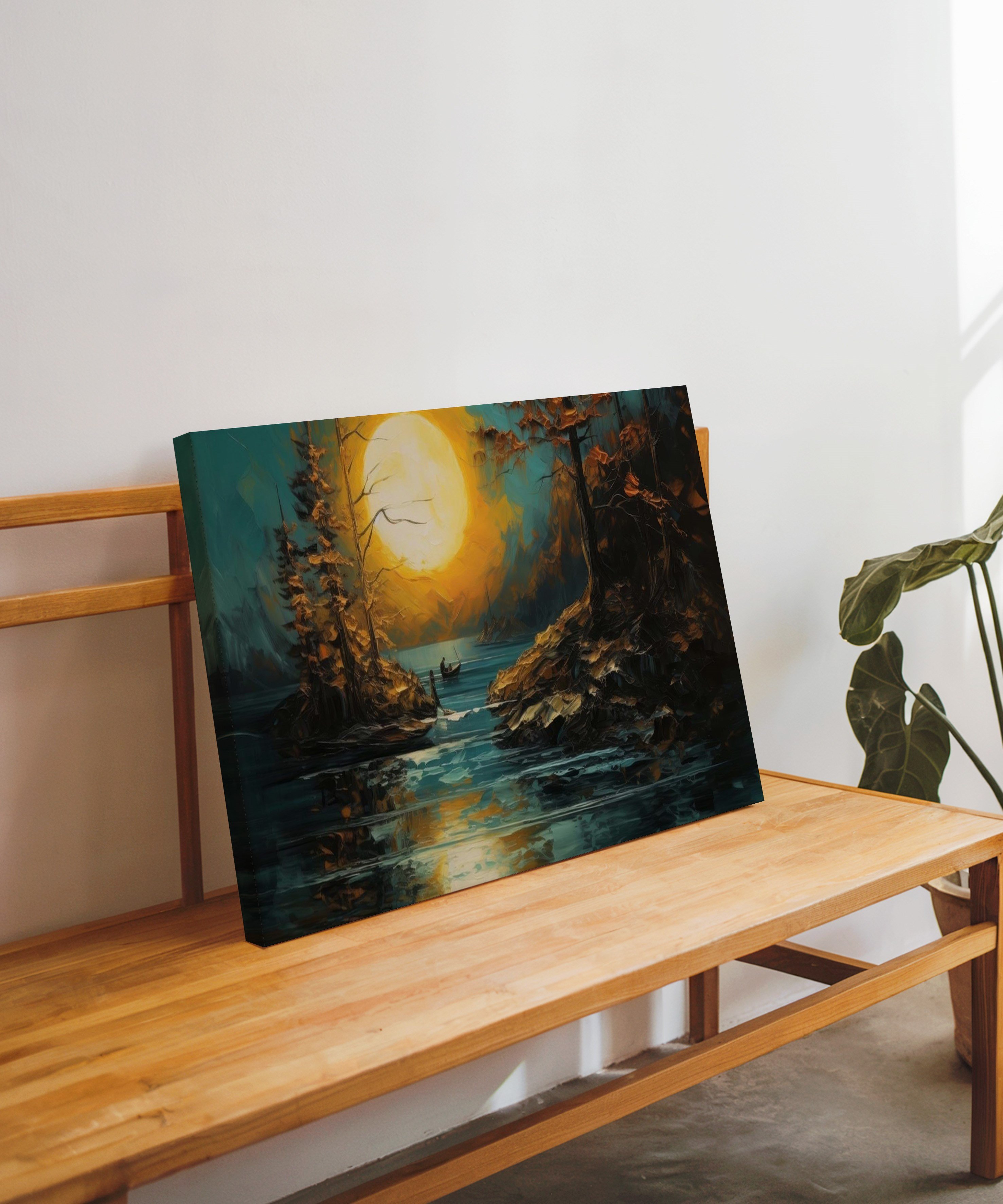 Geceyi Anımsatan | Yağlıboya dokulu canvas baskı