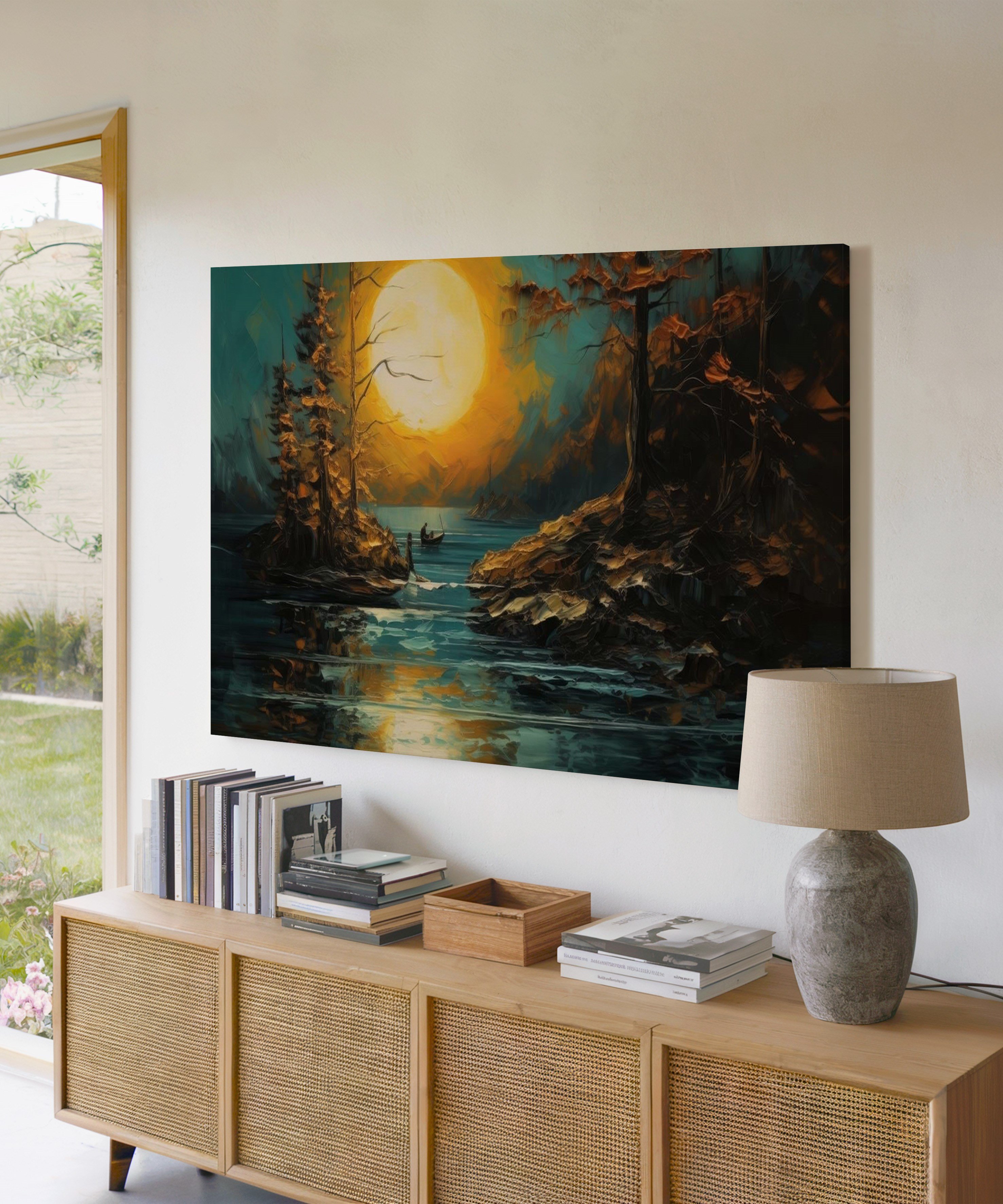 Geceyi Anımsatan | Yağlıboya dokulu canvas baskı