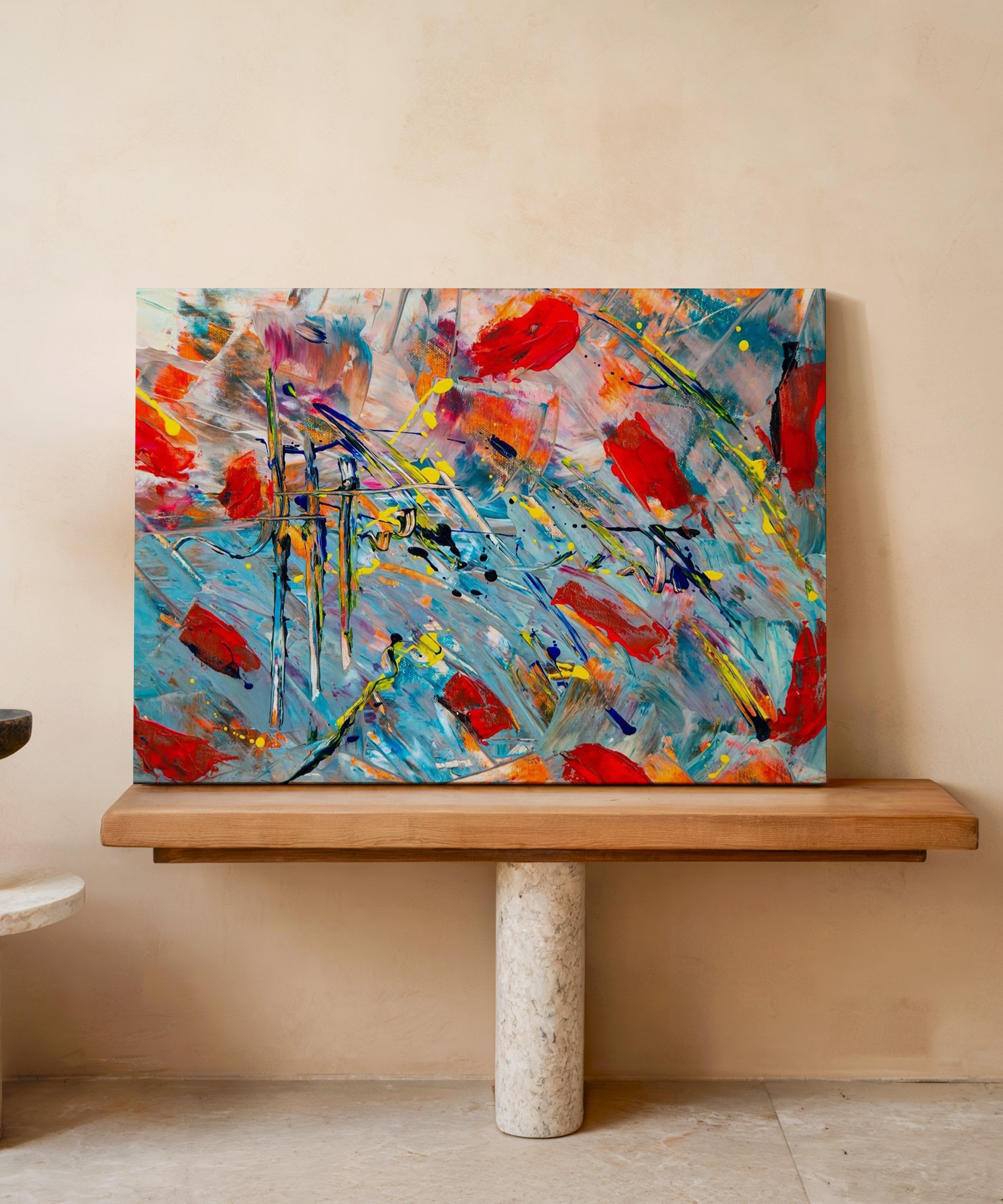 Gelincik Spatula | Yağlıboya dokulu canvas baskı