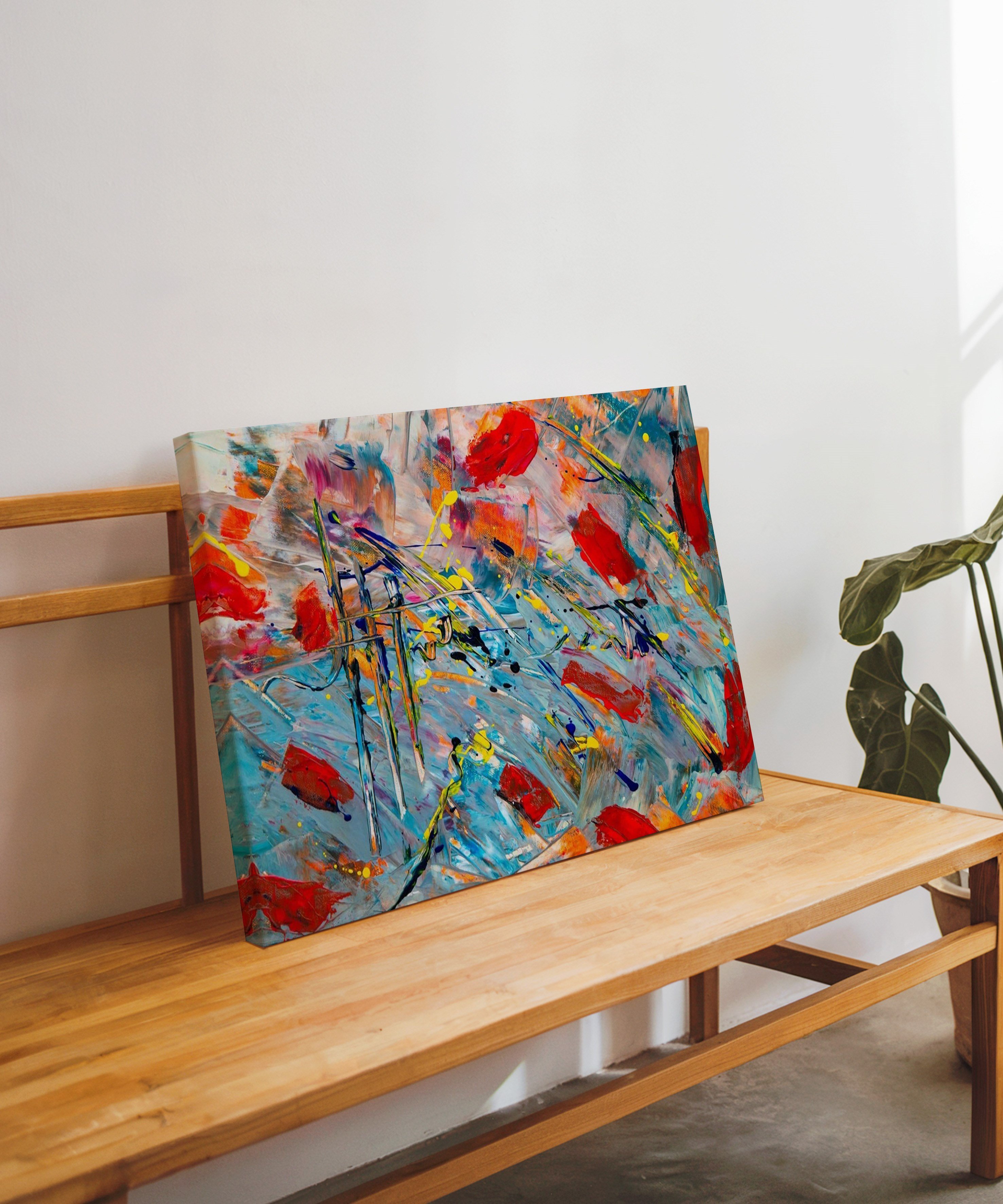 Gelincik Spatula | Yağlıboya dokulu canvas baskı