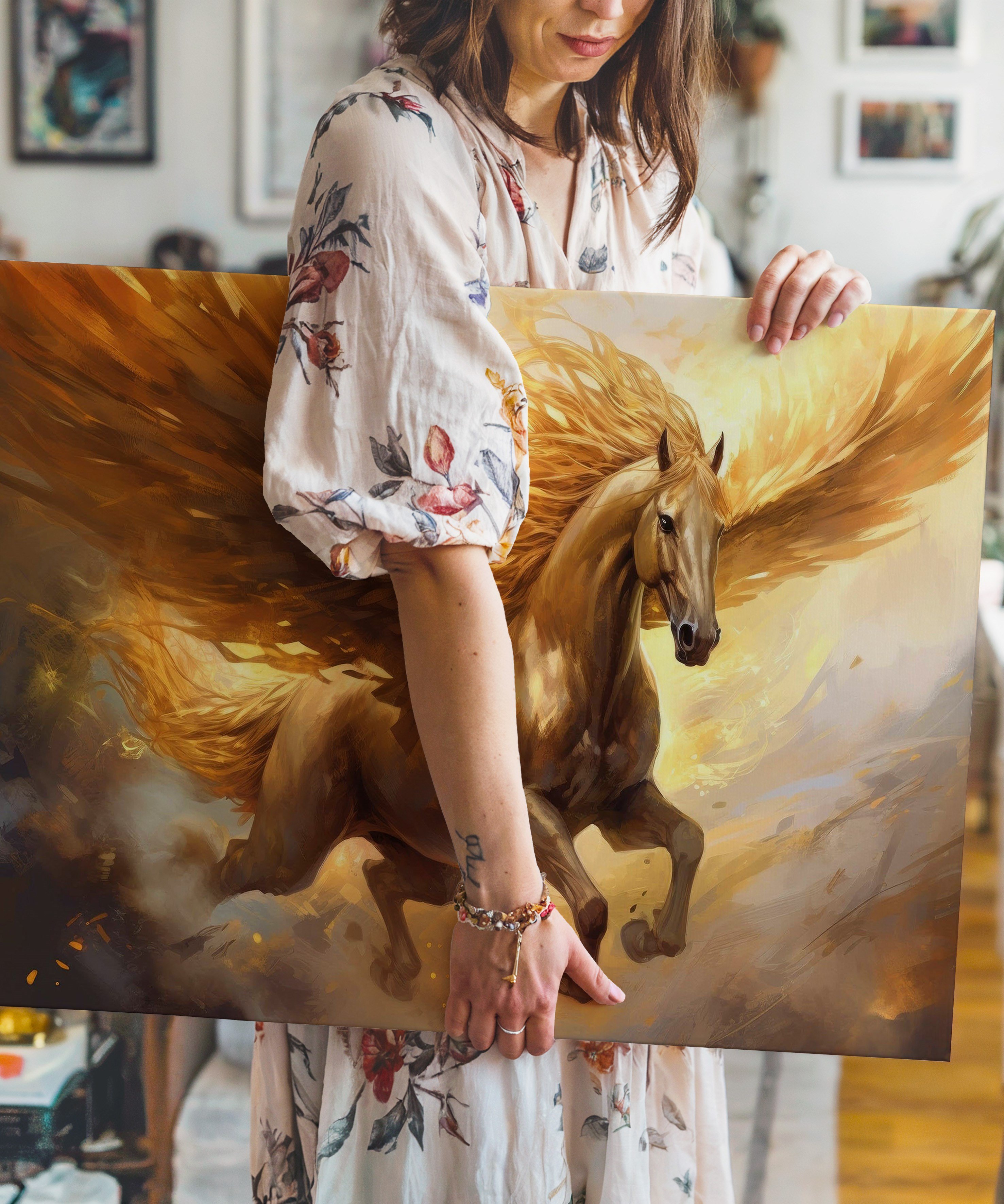 Göğün Elçisi | Yağlı Boya Dokulu Canvas Baskı