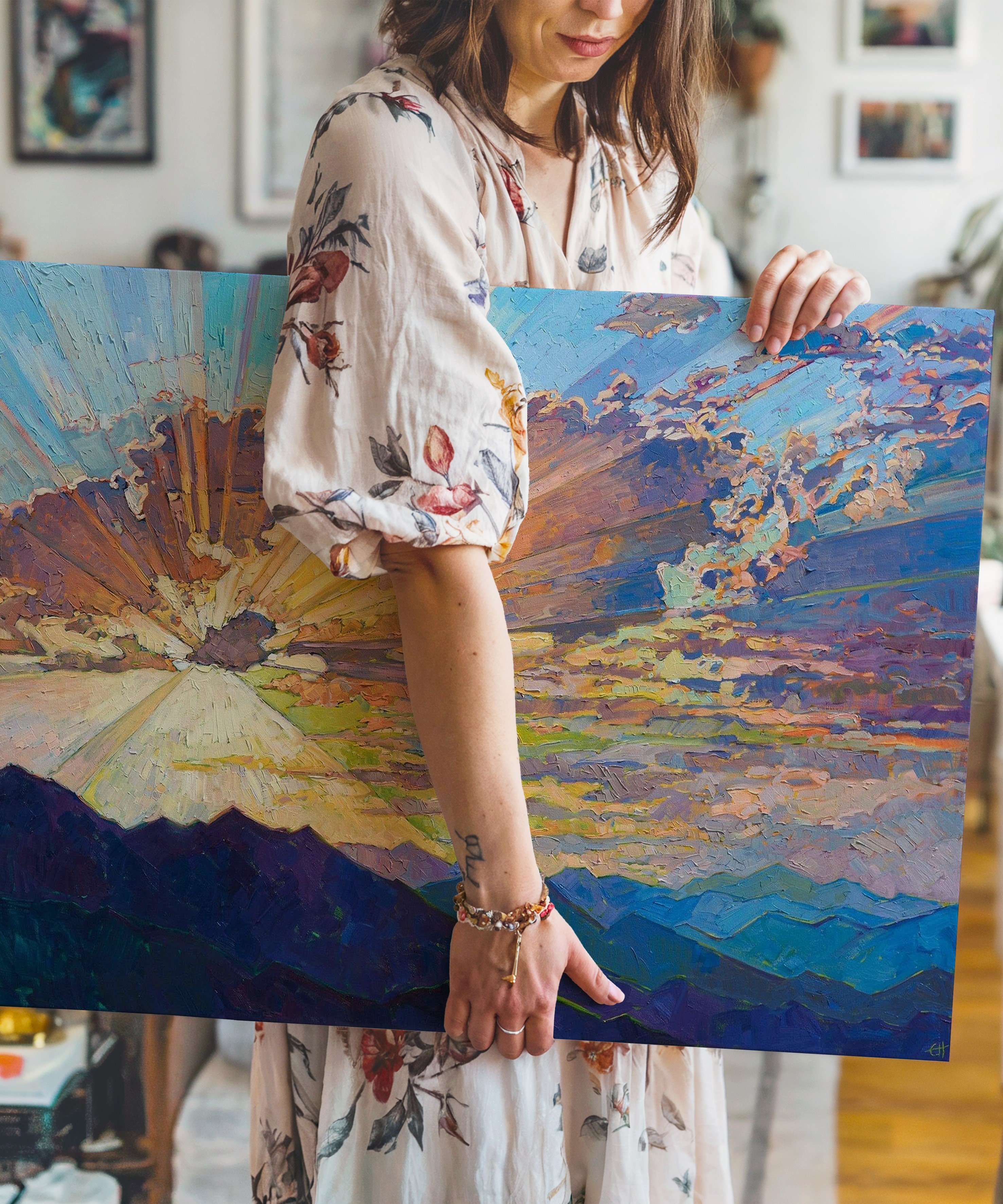 Göğün Kırıldığı An | Yağlı Boya Dokulu Canvas Baskı