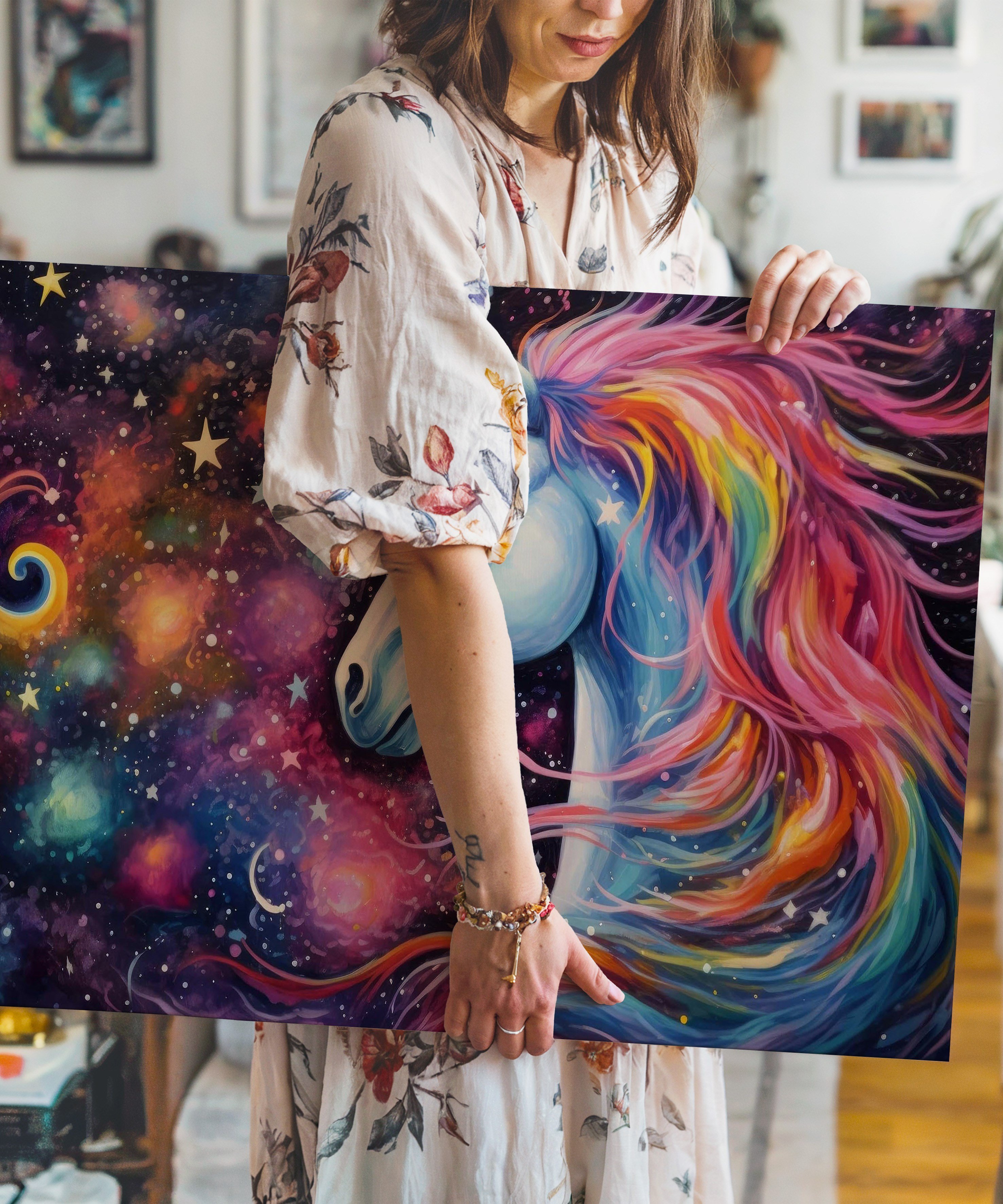 Gökkuşağının Varisi | Yağlı Boya Dokulu Canvas Baskı