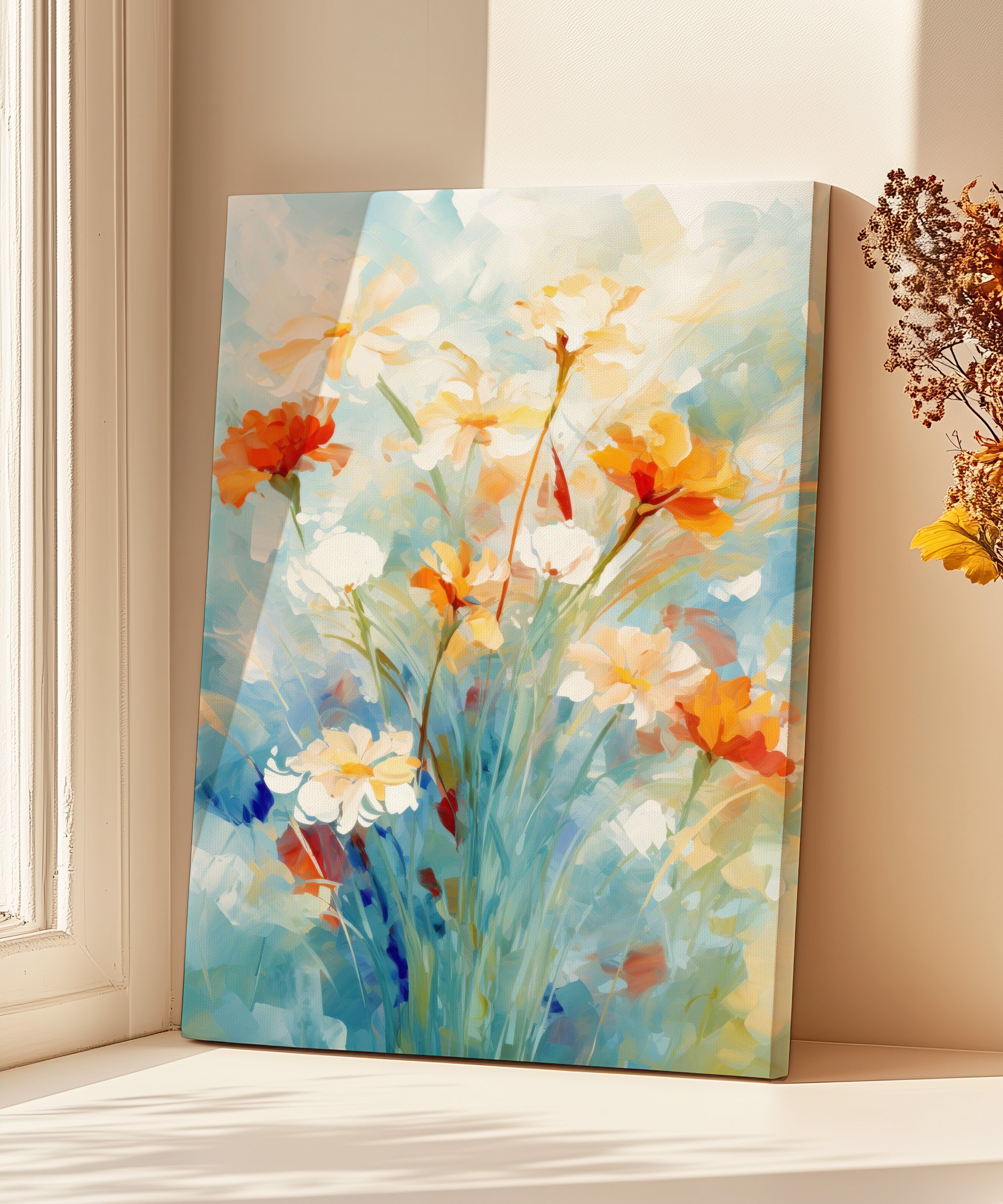 Gökyüzü Bahçesi | Yağlı Boya Dokulu Canvas Baskı