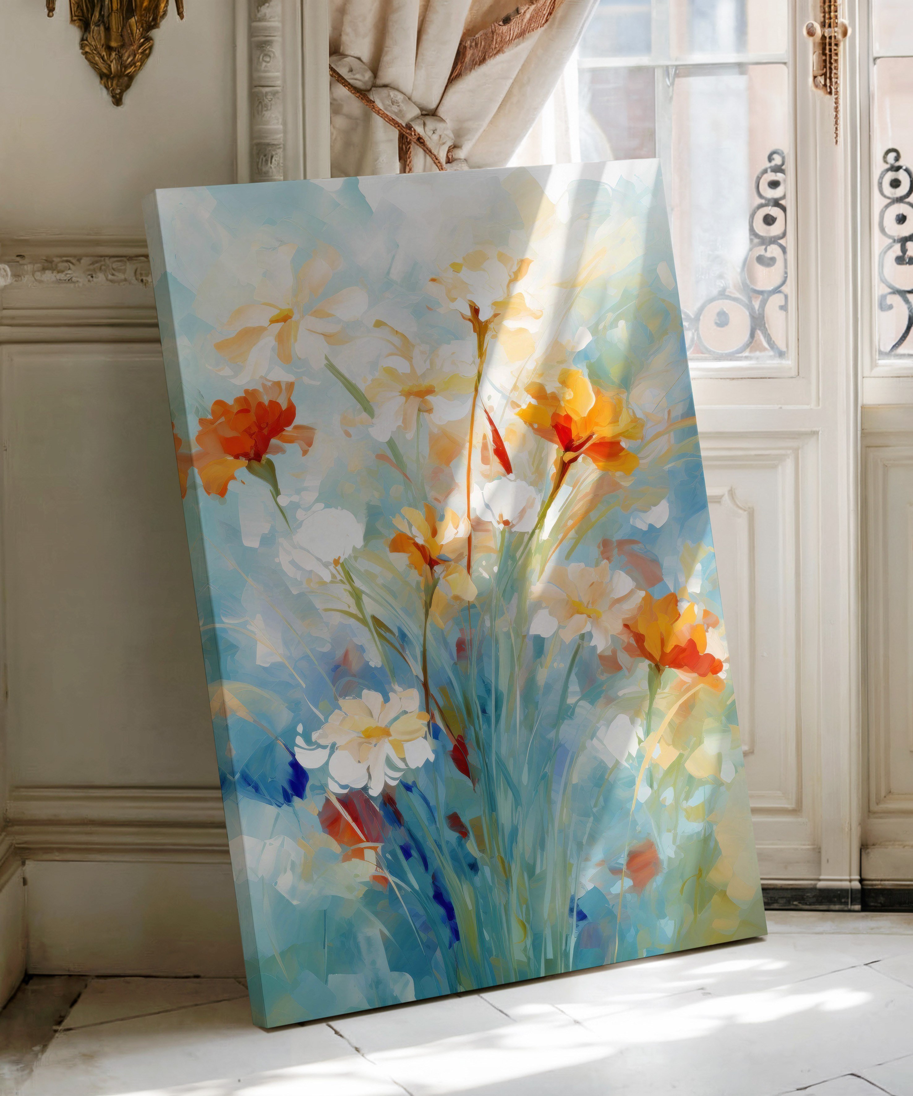 Gökyüzü Bahçesi | Yağlı Boya Dokulu Canvas Baskı