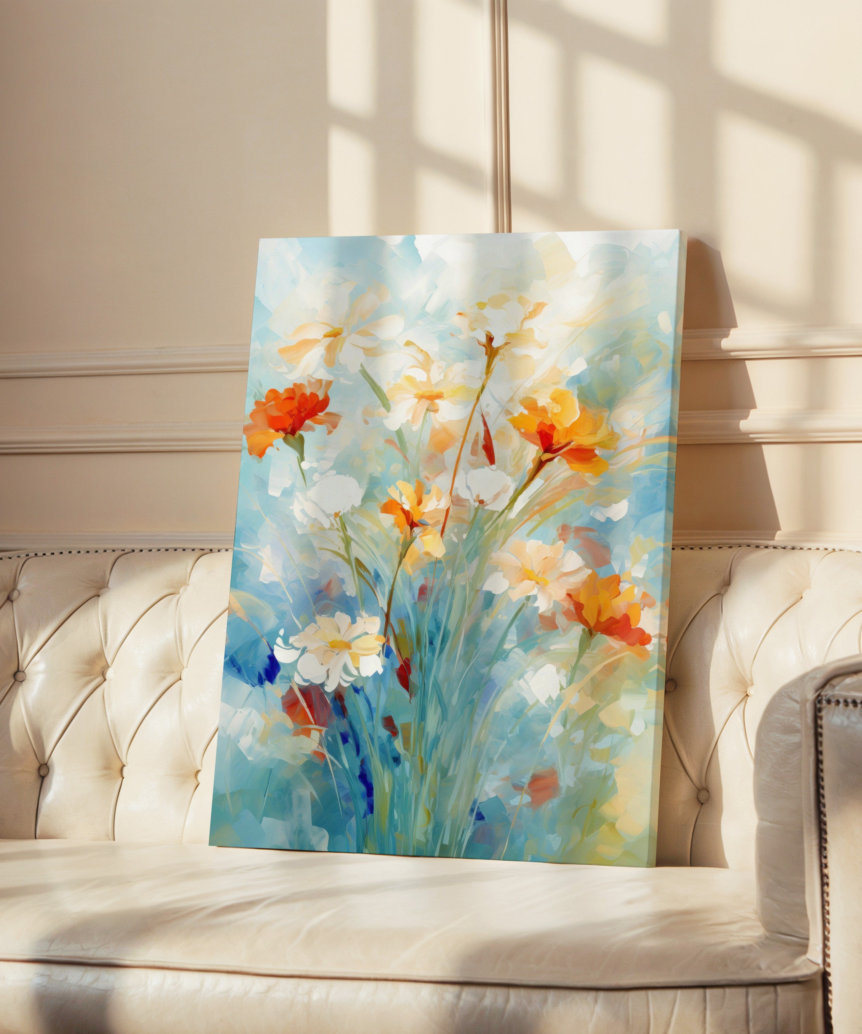 Gökyüzü Bahçesi | Yağlı Boya Dokulu Canvas Baskı