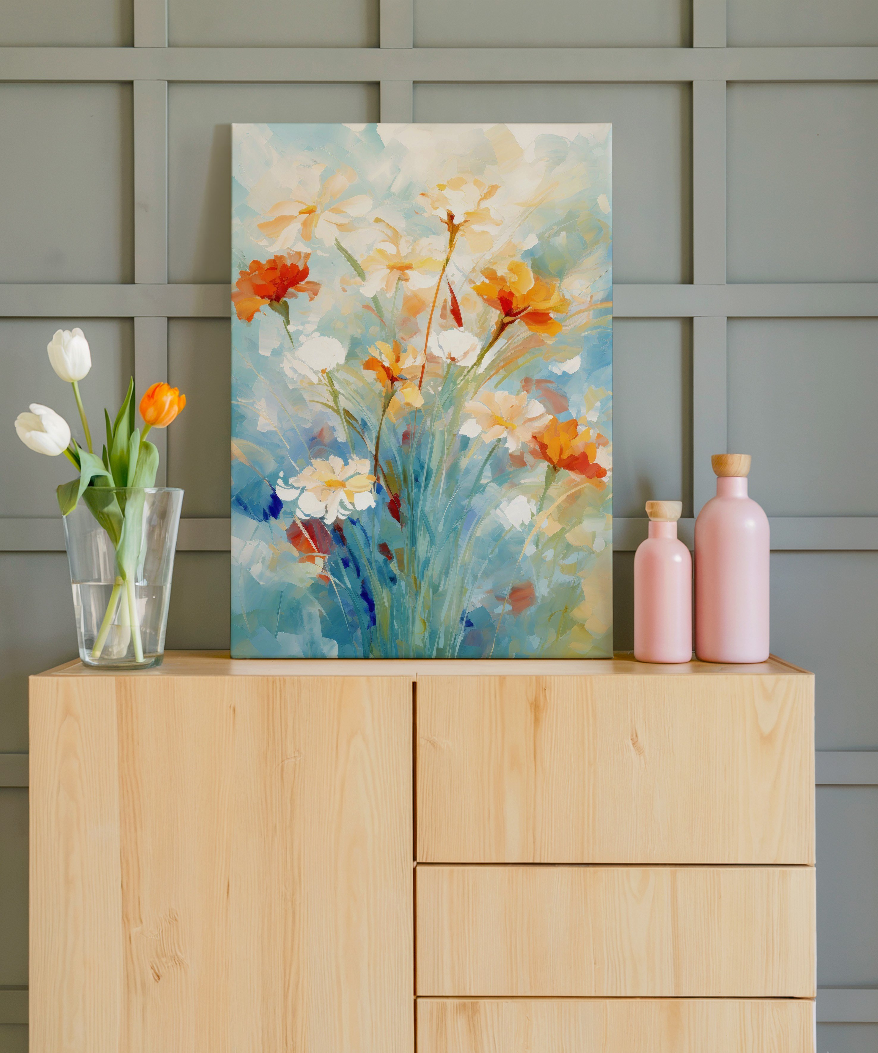 Gökyüzü Bahçesi | Yağlı Boya Dokulu Canvas Baskı