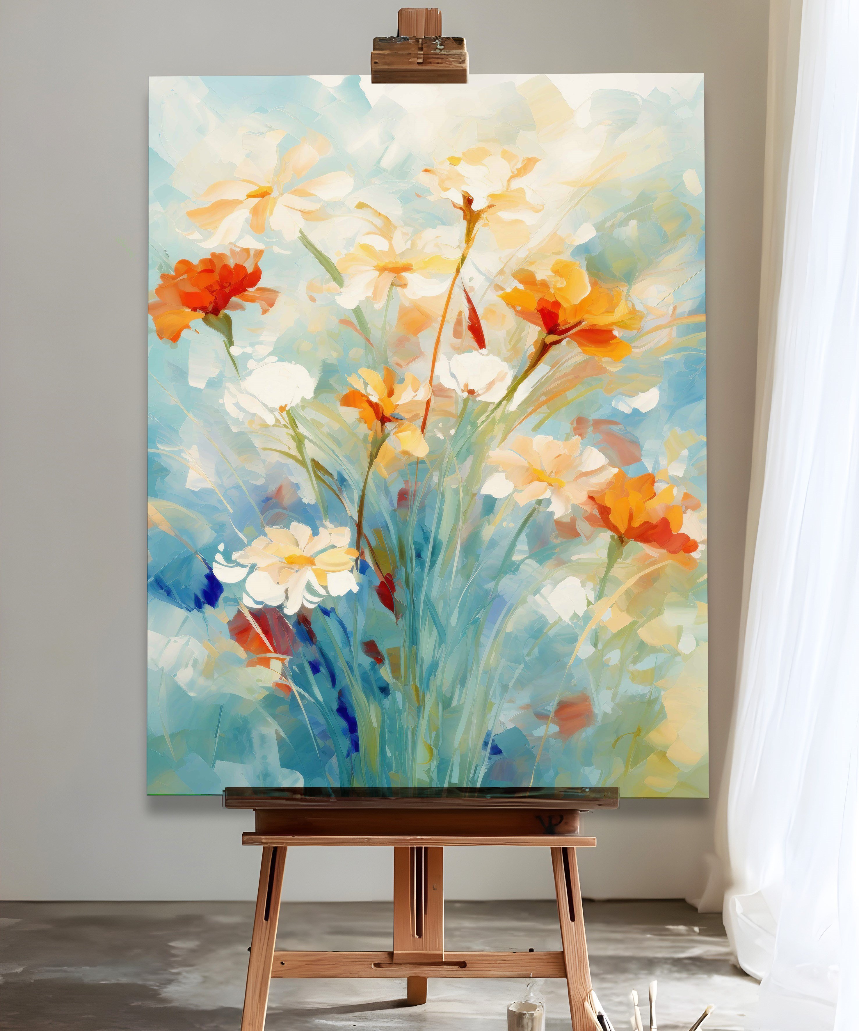 Gökyüzü Bahçesi | Yağlı Boya Dokulu Canvas Baskı