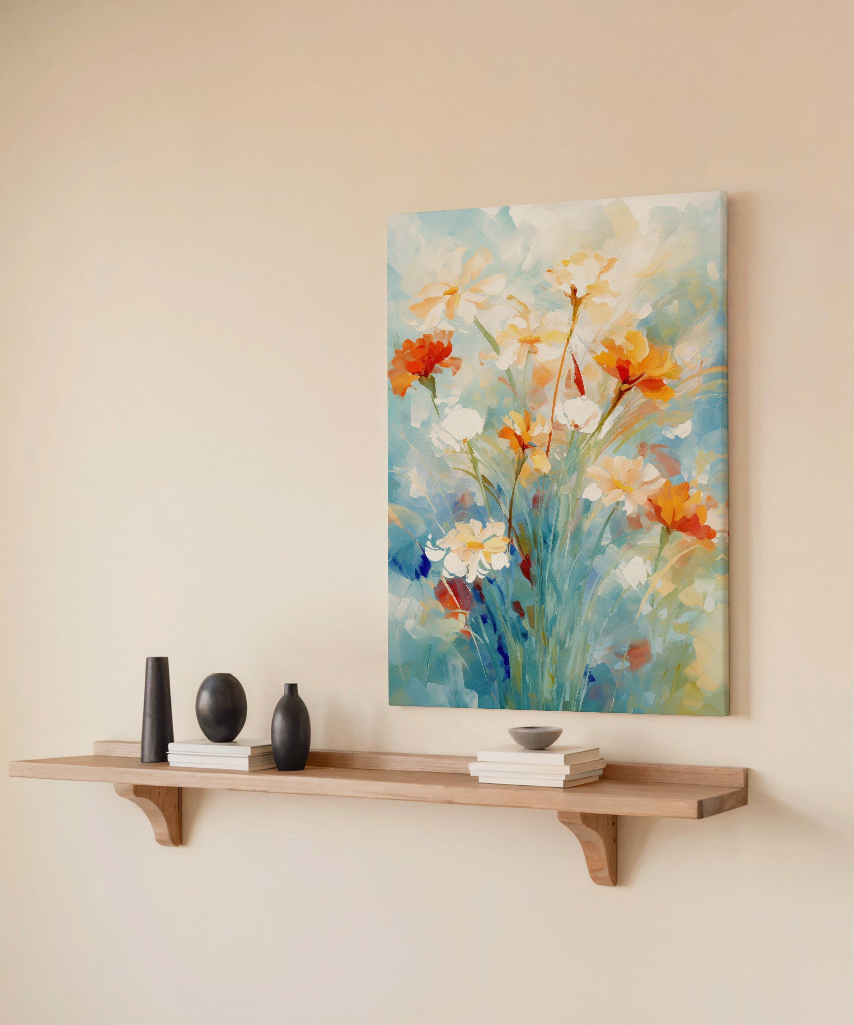 Gökyüzü Bahçesi | Yağlı Boya Dokulu Canvas Baskı