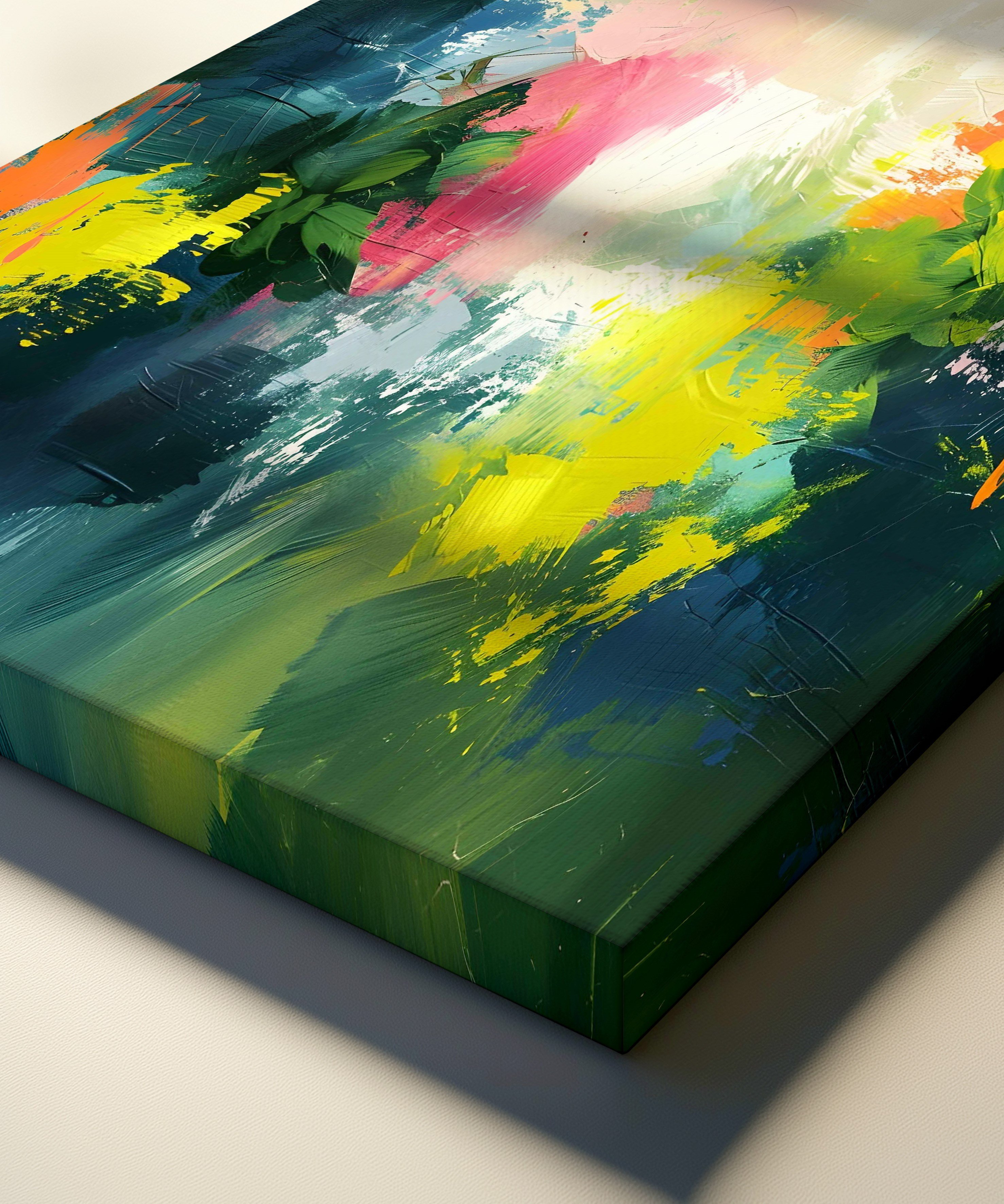 Green Passion | Yağlıboya dokulu canvas baskı